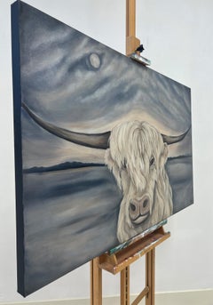 Island Moon Cow, Oil Painting