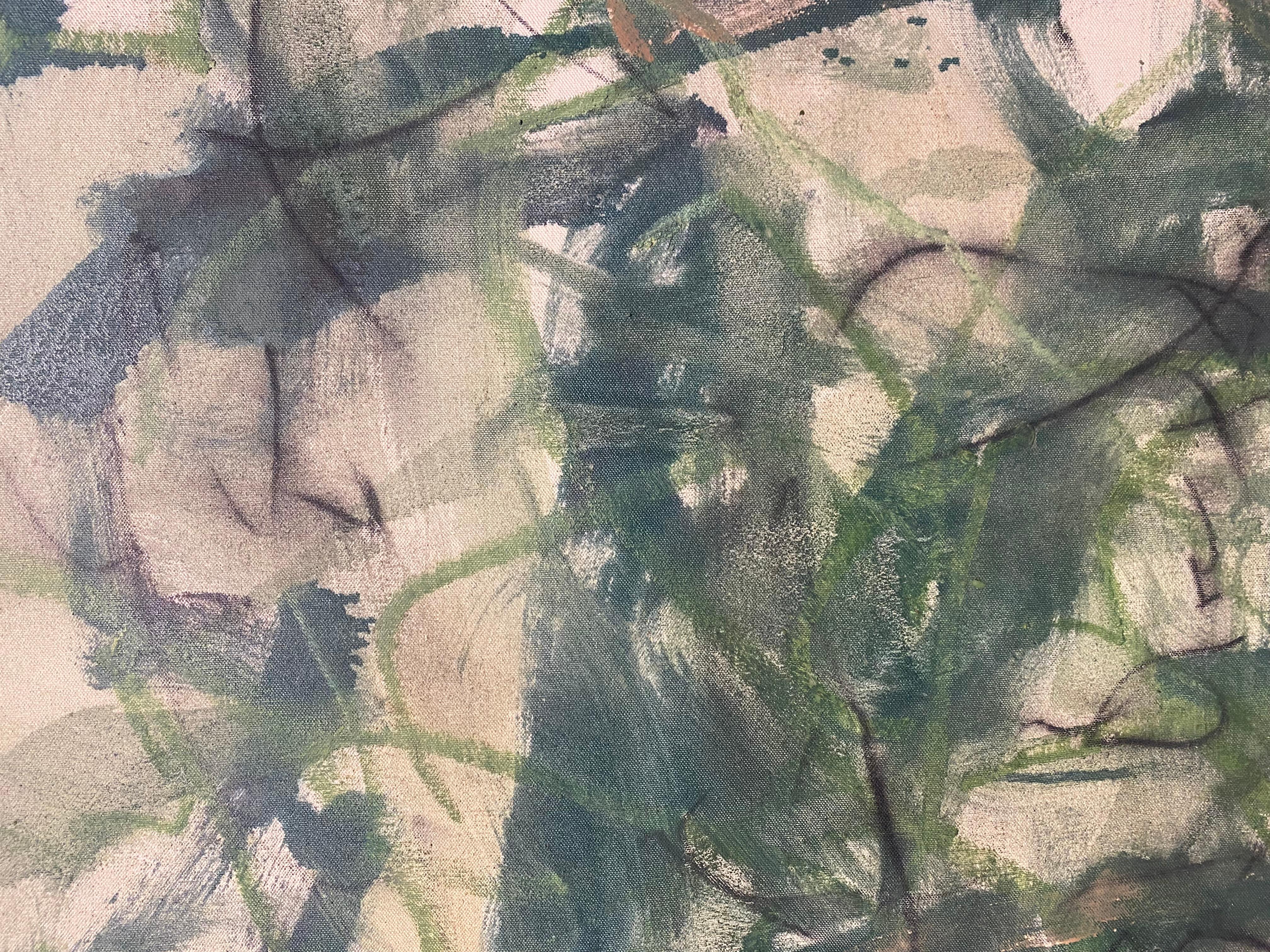 Tarantula's Lair - Gray Landscape Painting by Pamela Holmes