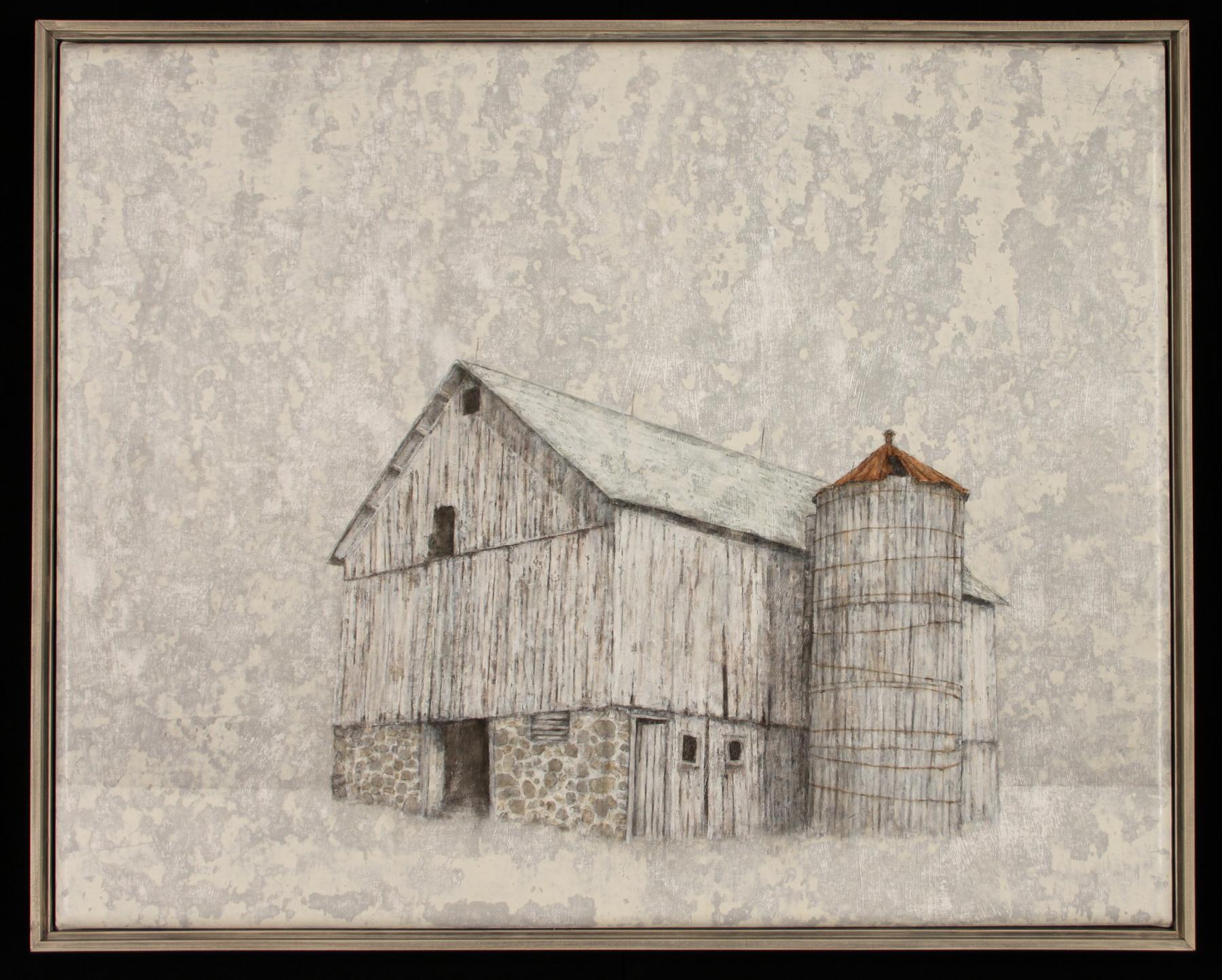 Pamela Murphy Figurative Painting - CINCTURE - nostalgic painting of barn