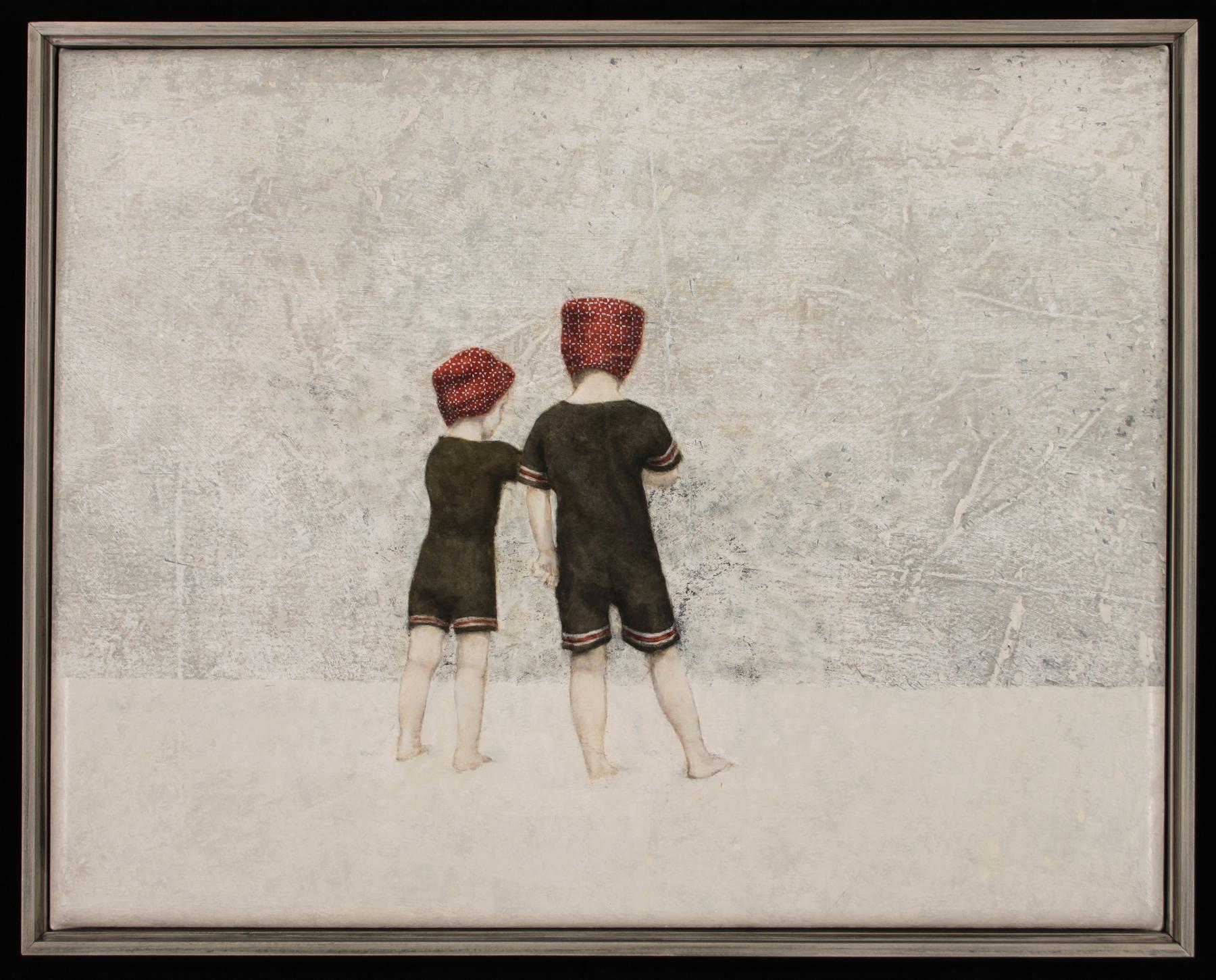 Pamela Murphy Figurative Painting - DISCOVERY - nostalgic painting of two children