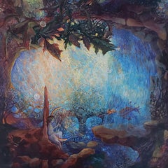 LYRA UND DIE SONG OF THE SEA DRAGON, Gemälde, Acryl auf Leinwand