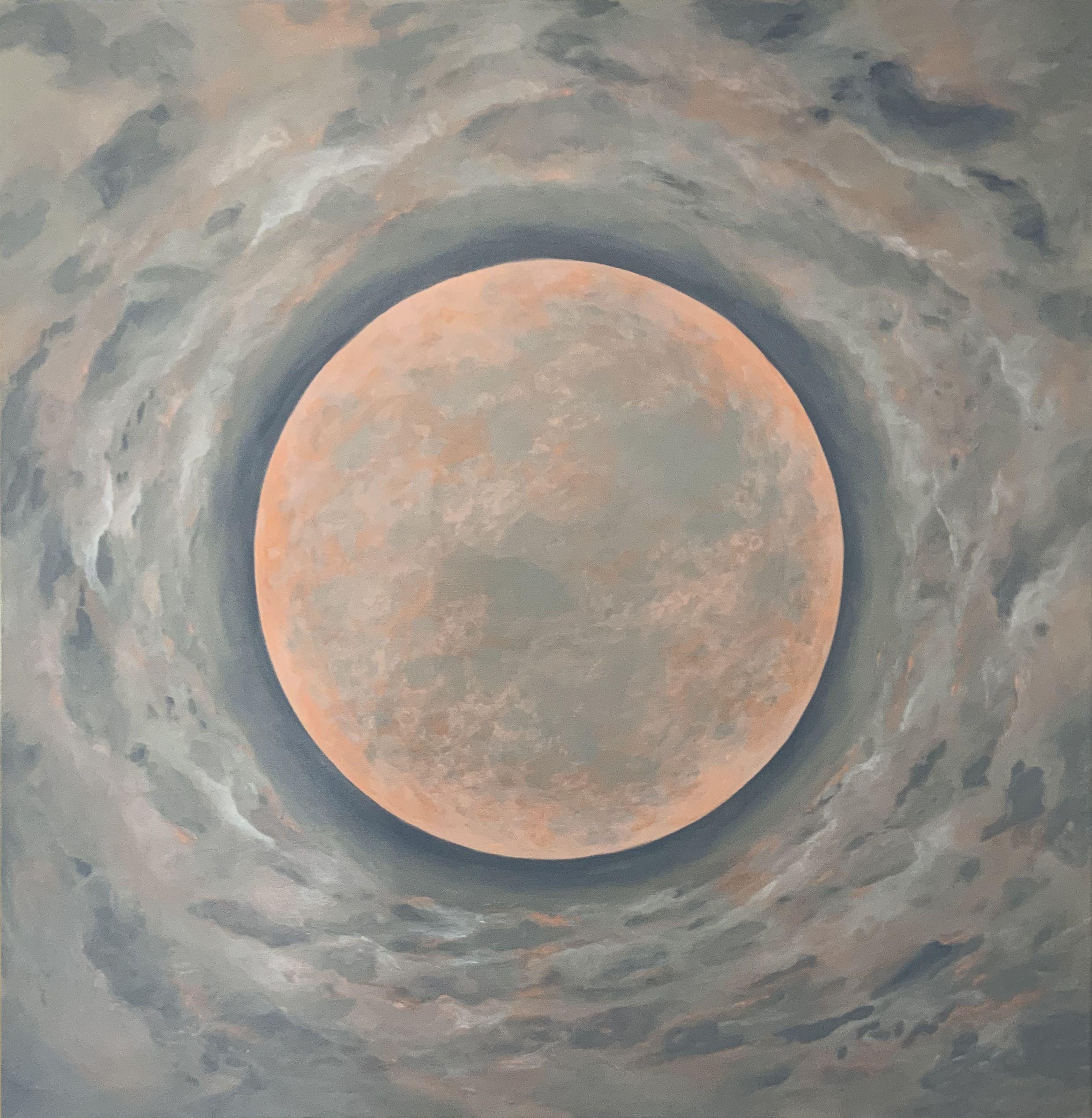 Abstract Painting Pamela Ross - Peinture « MOONLIGHT KISS », acrylique sur toile