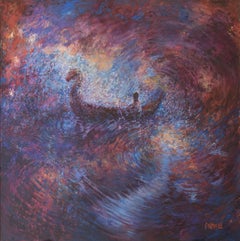 OBADIA CROSSING THE RIVER STYX, Painting, Acrylic on Canvas