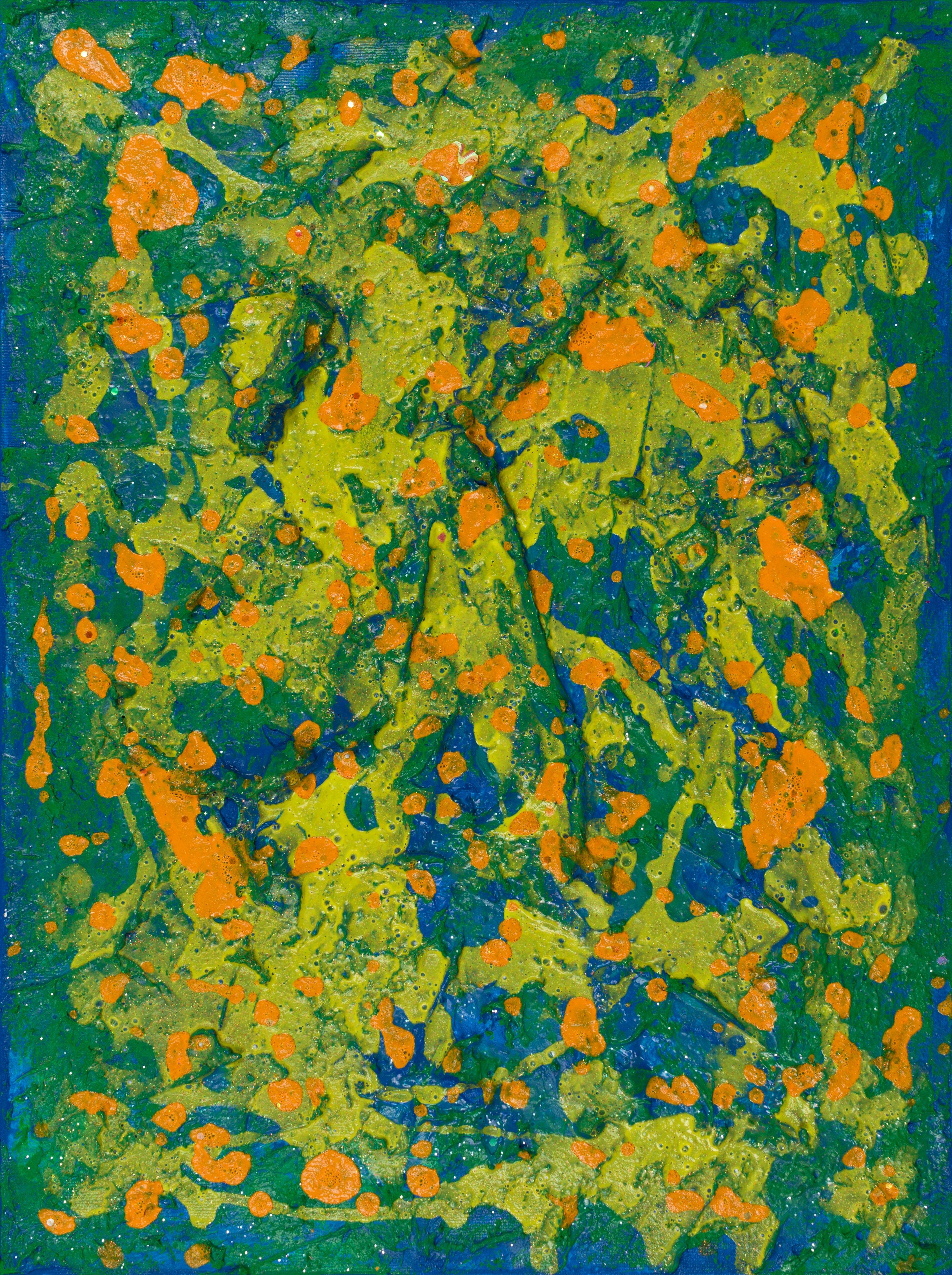 Farbreisen: TETRAPTYCH, Gemälde, Acryl auf Leinwand (Blau), Abstract Painting, von Pamela Rys