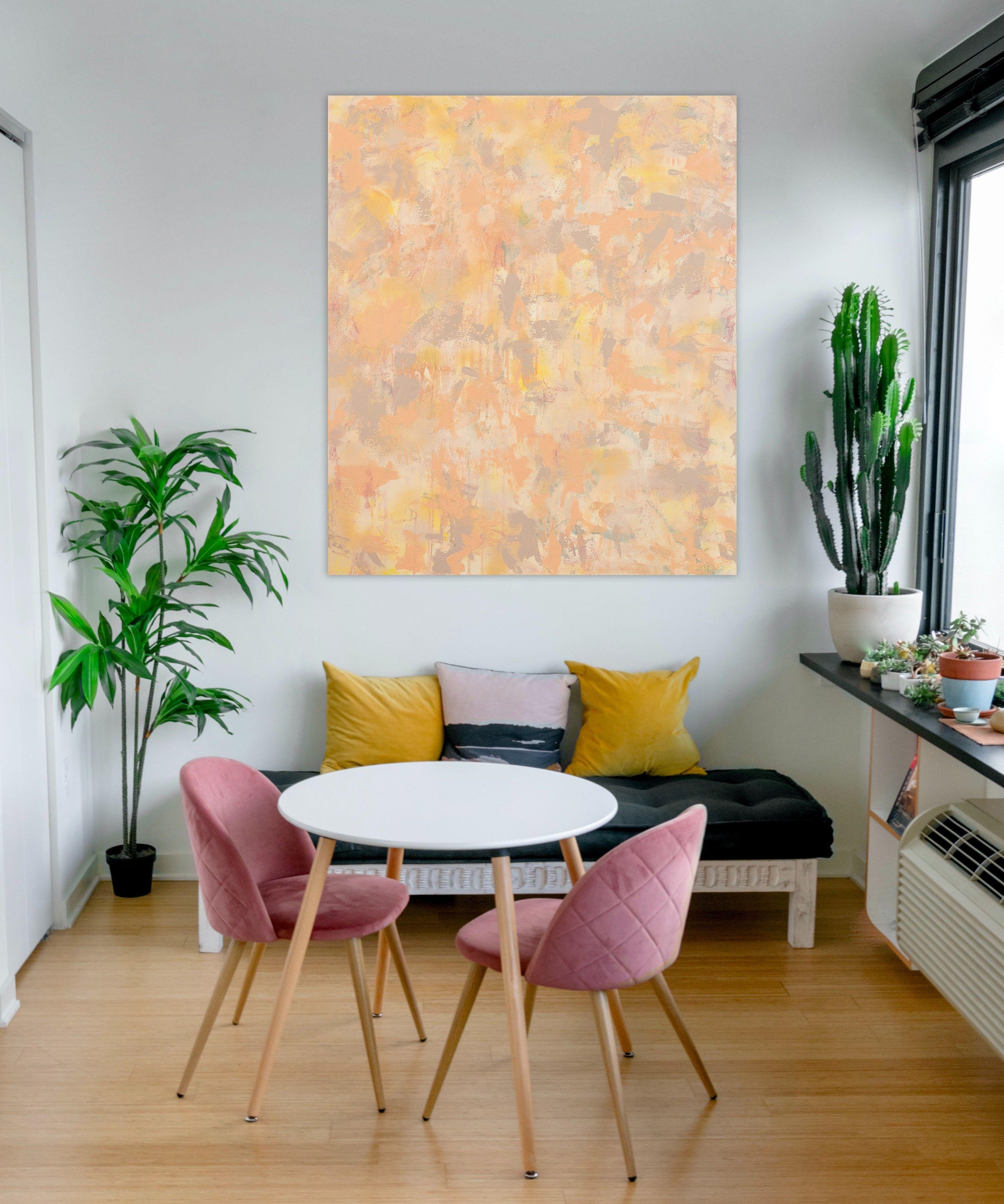 Galleta 2, Pintura, Acrílico sobre lienzo - Abstract Painting Beige de Pamela Rys