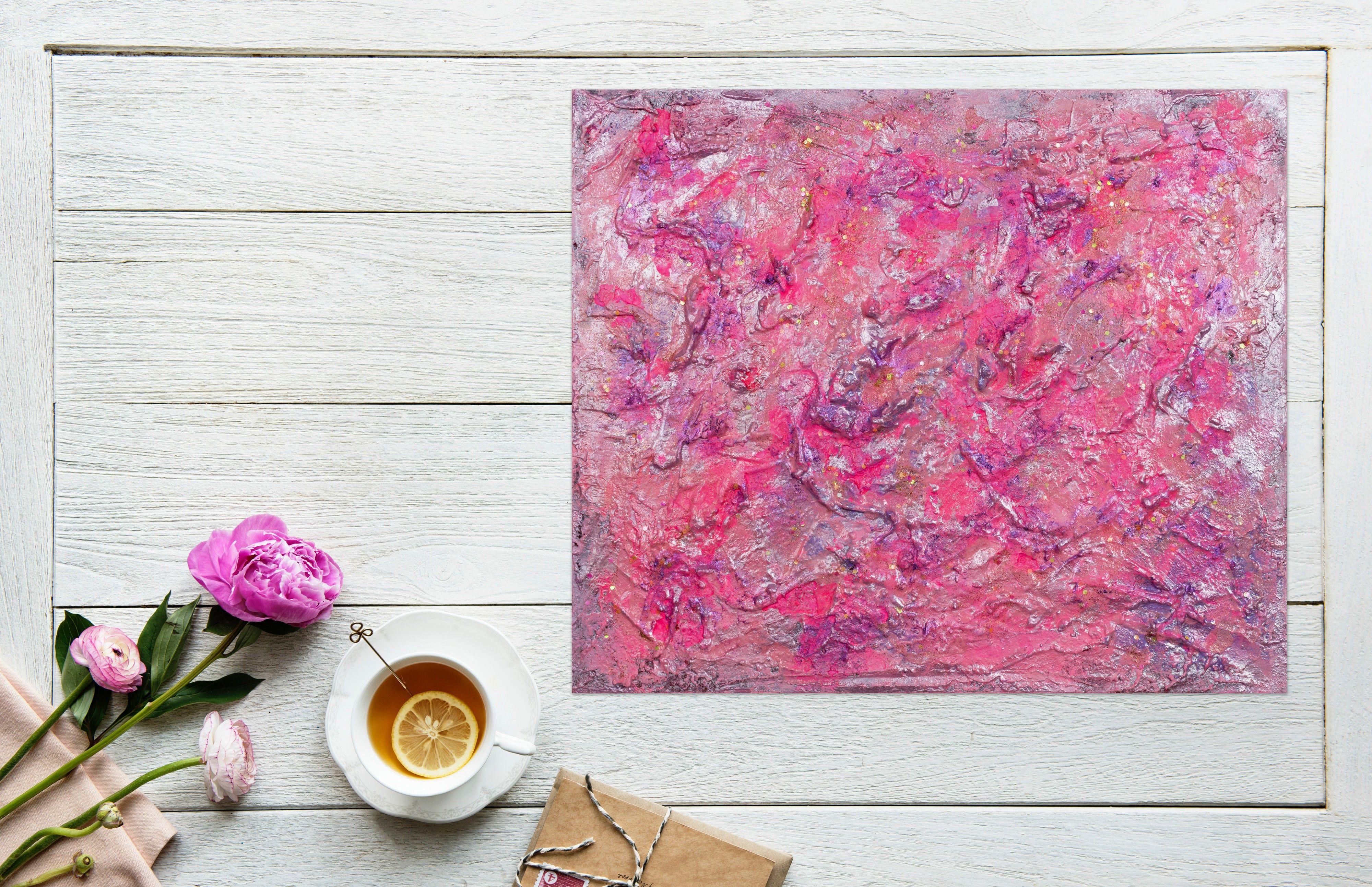 Zucchero filato, Pittura, Acrilico su tela - Painting di Pamela Rys
