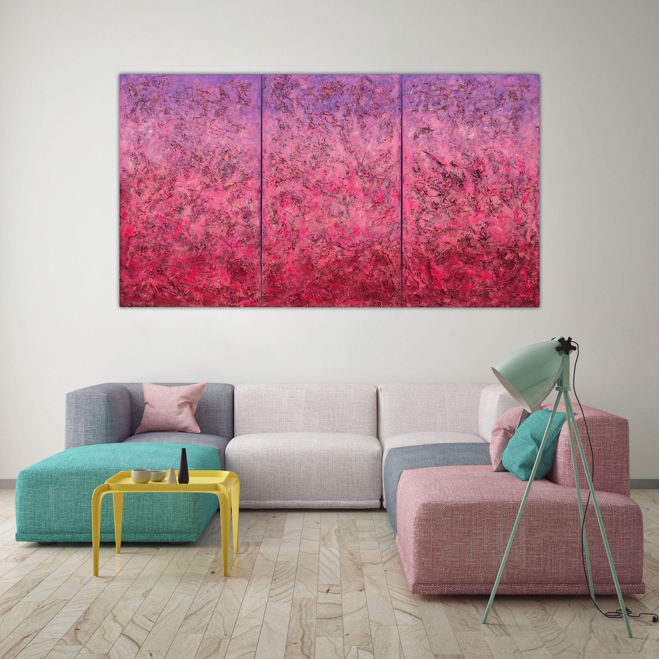 Pink Dreams : TRIPTYCH, Painting, Acrylic on Canvas 2