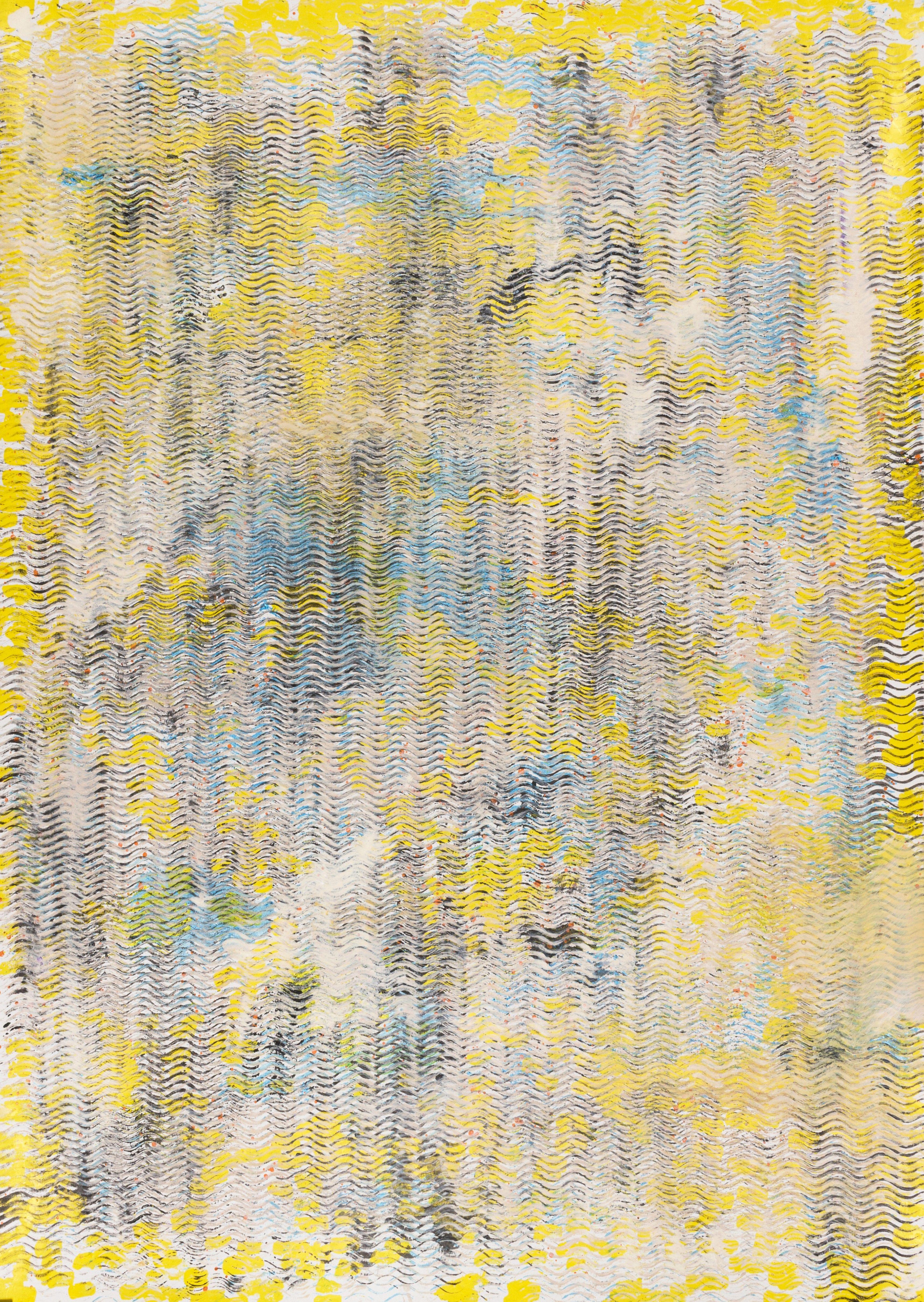 Abstract Painting de Pamela Rys - Olas de pensamiento, Pintura, Acrílico sobre papel