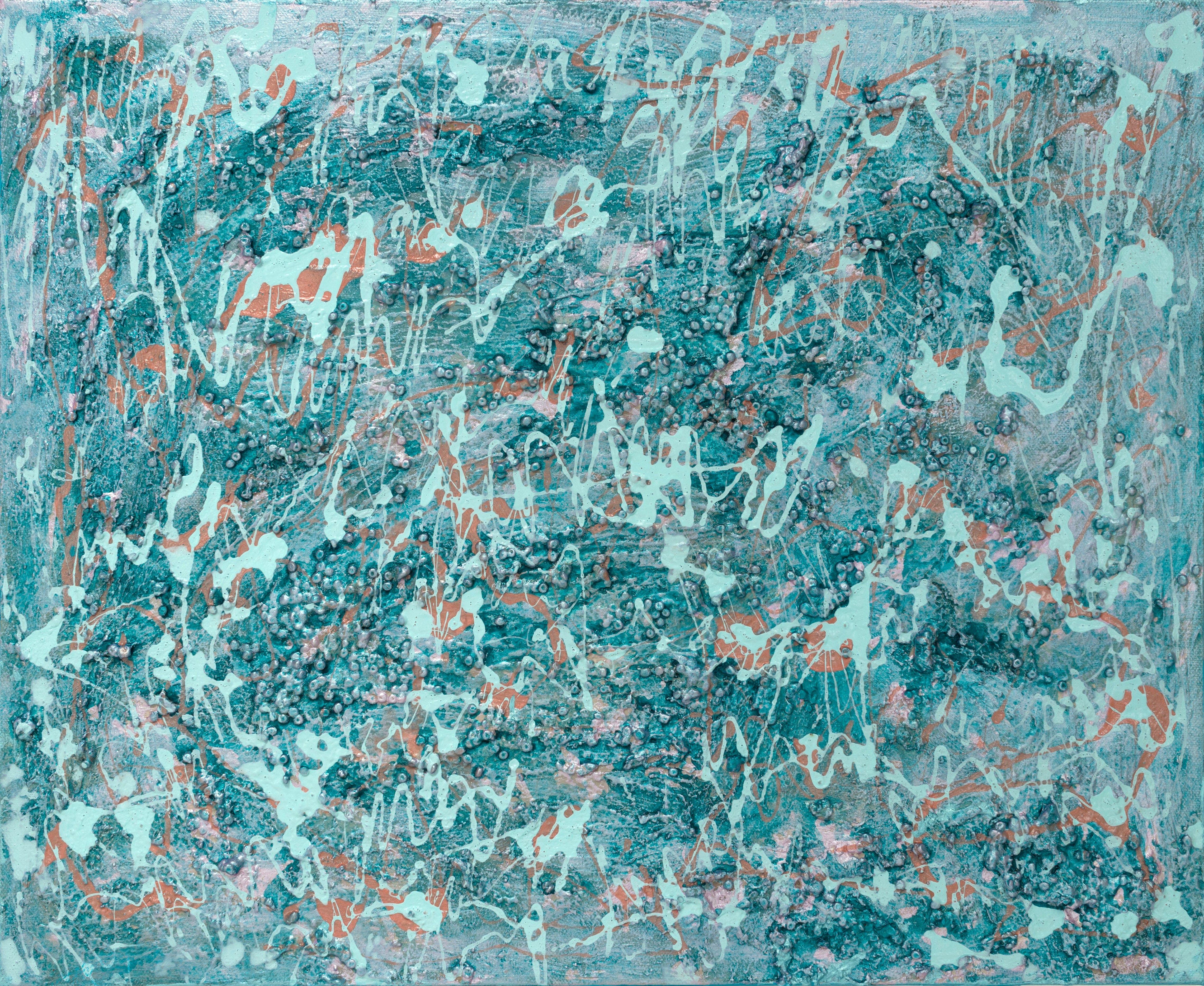 Pamela Rys Abstract Painting – Wrinkle in Space-Time, Gemälde, Acryl auf Leinwand