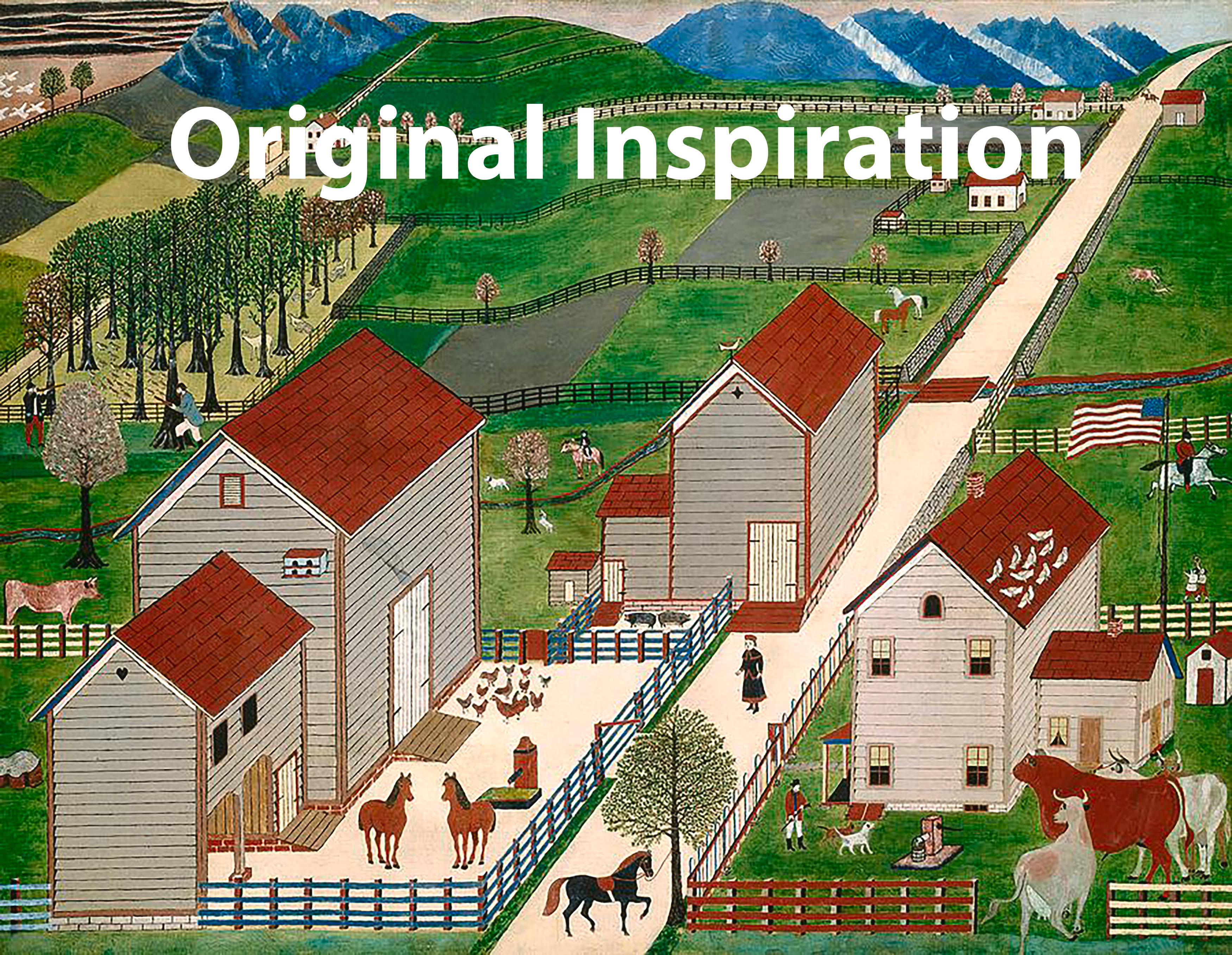 Absolutely charming folk art style study titled, 
