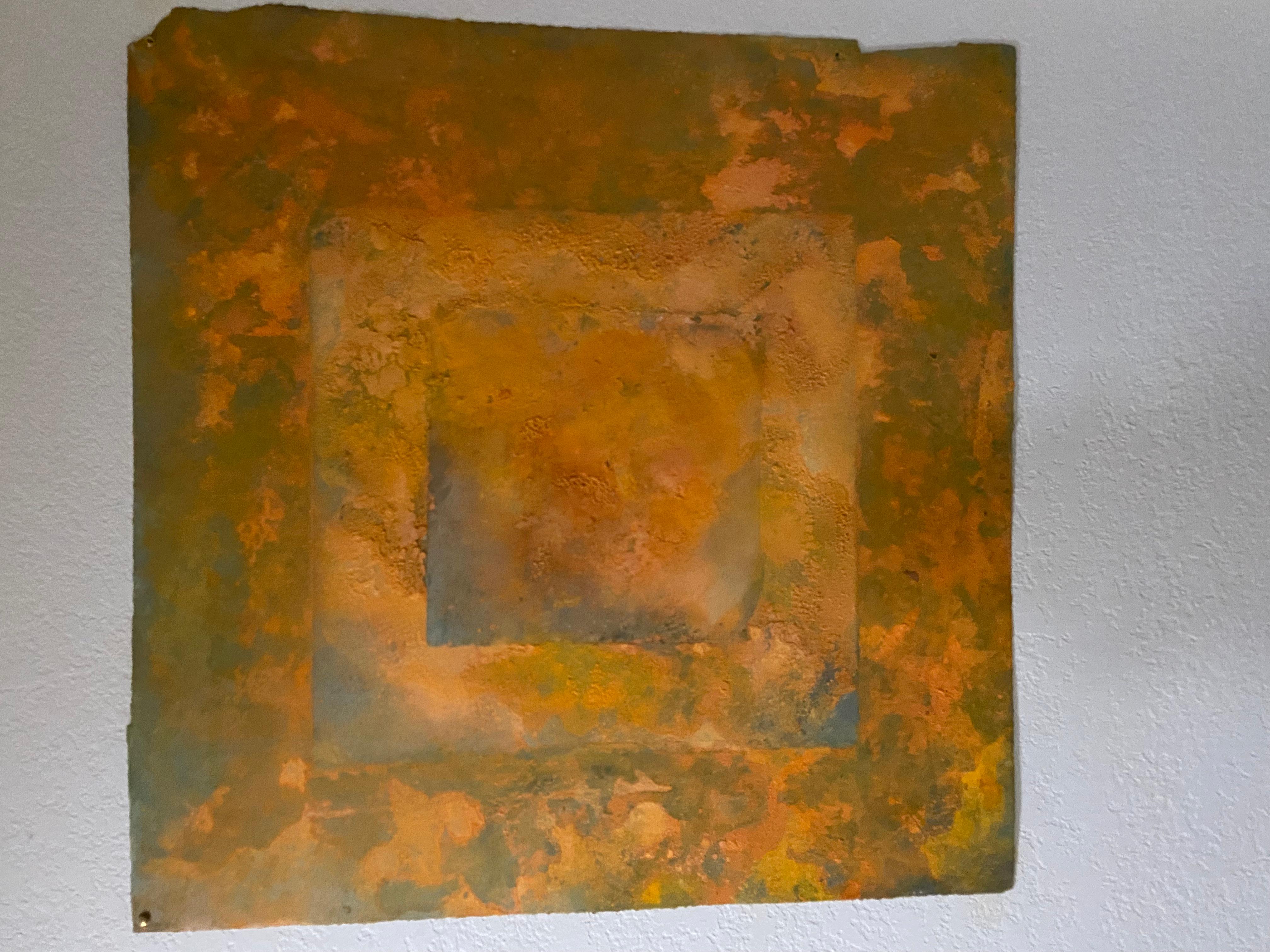 Yellow and gold on paper.....abstract with pigment
