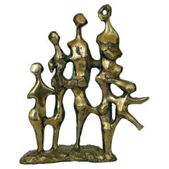 Vintage Pamela Stump Walsh Abstract Figural Bronze Sculpture