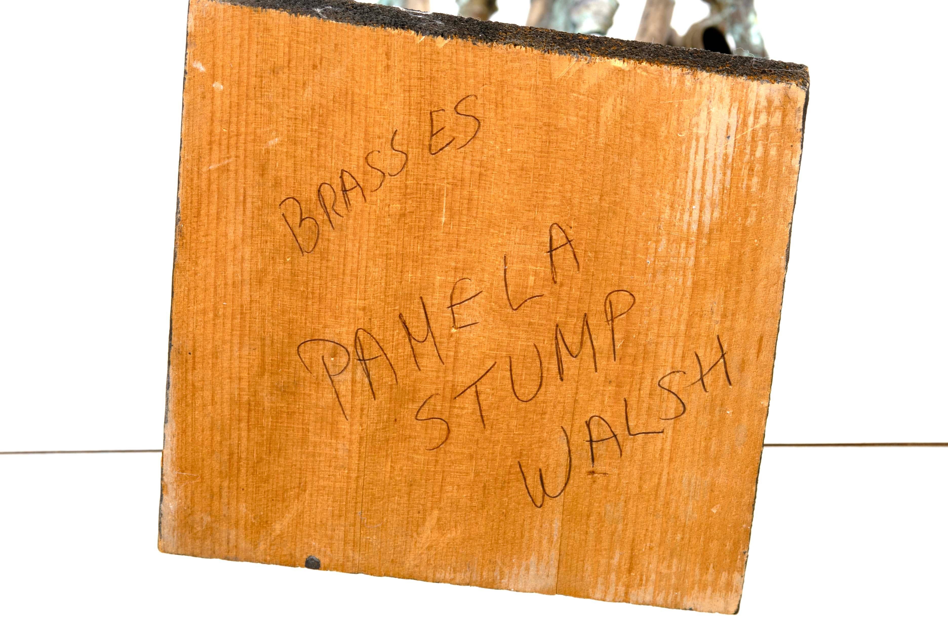 Pamela Stump Walsh Signed Brutalist Modern Trumpet Musician Sculpture Cranbrook 4