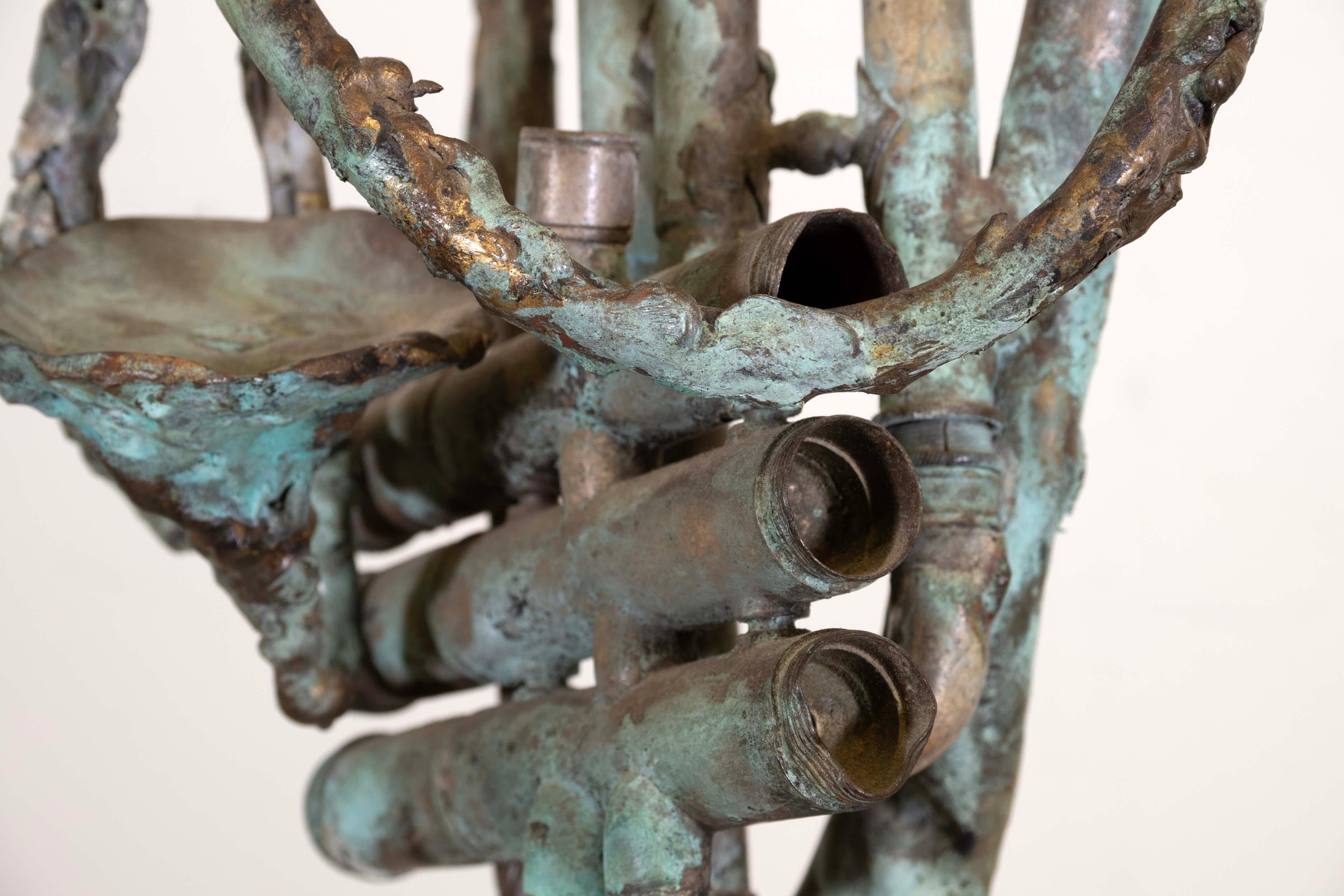 Pamela Stump Walsh Signed Brutalist Modern Trumpet Musician Sculpture Cranbrook 1