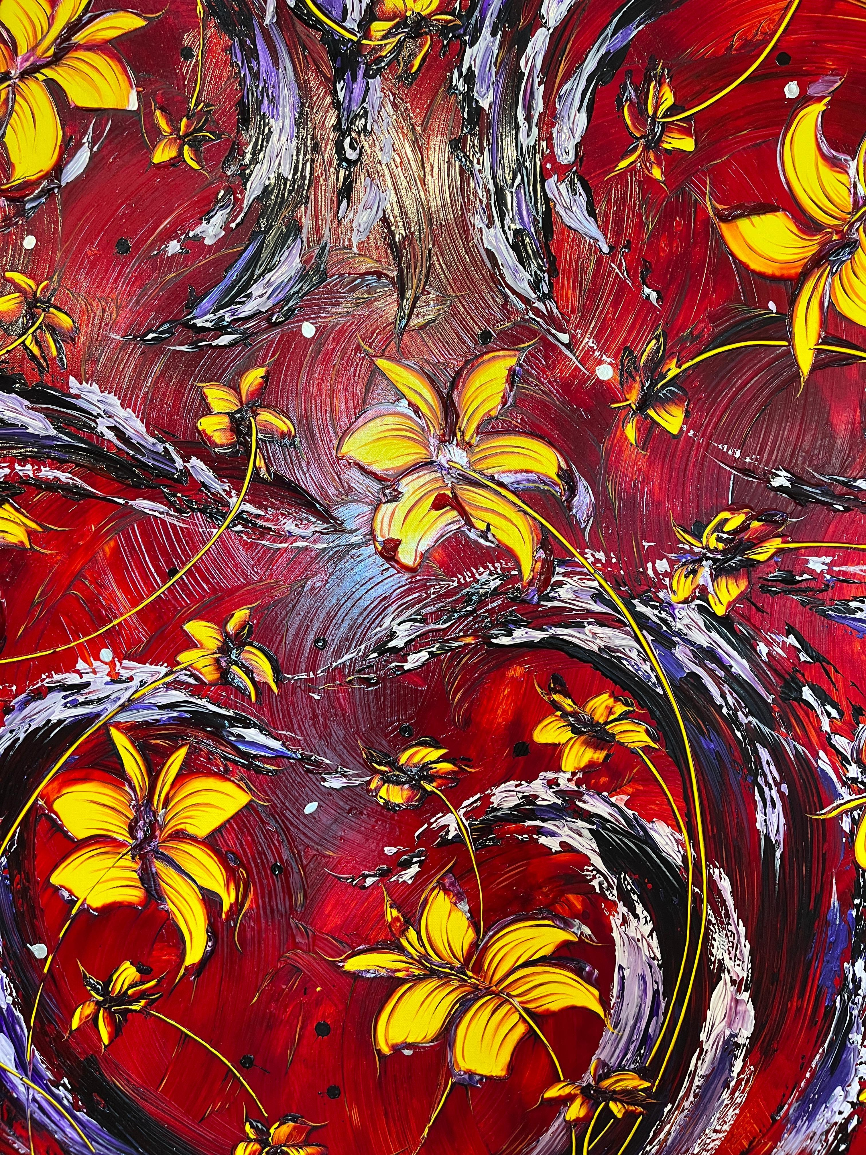 Il ballo - Abstract Painting Rosso di Pamela Sukhum 