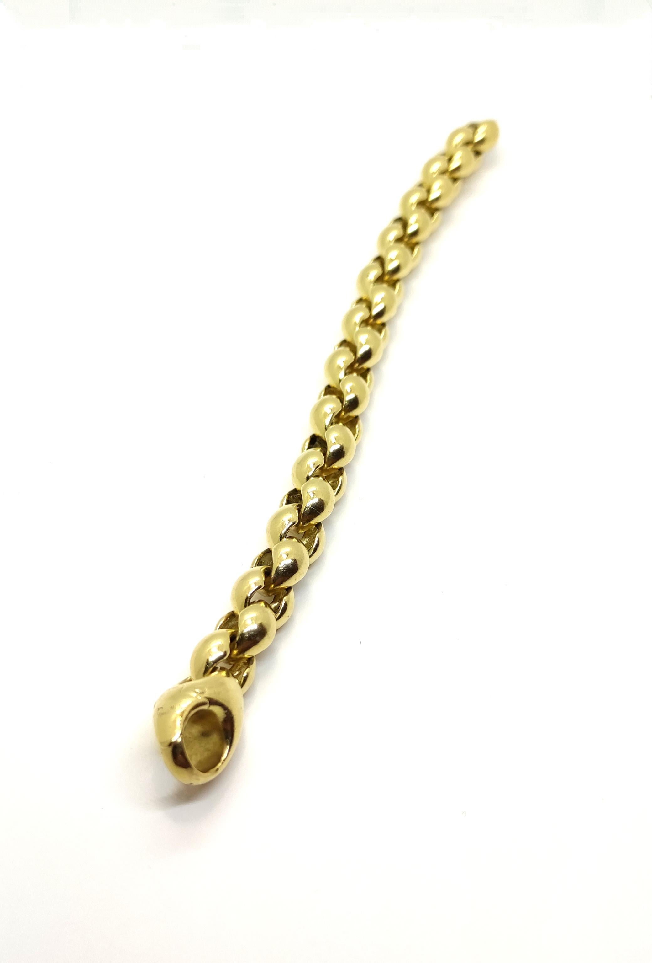Pamellato Vintage Bold Chain Gourmette Bracelet 18 Karat Yellow Gold 2