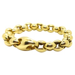 Pamellato Bracelet vintage audacieux en or jaune 18 carats avec chaîne Gourmette
