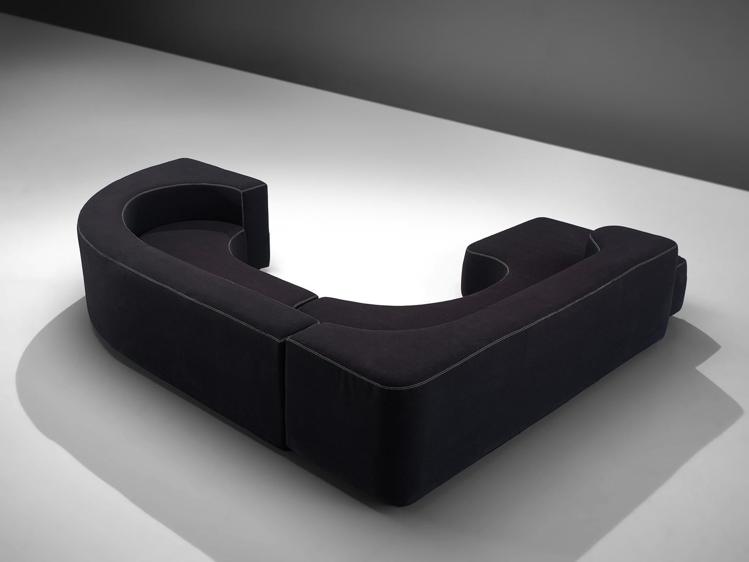 black modular sofa