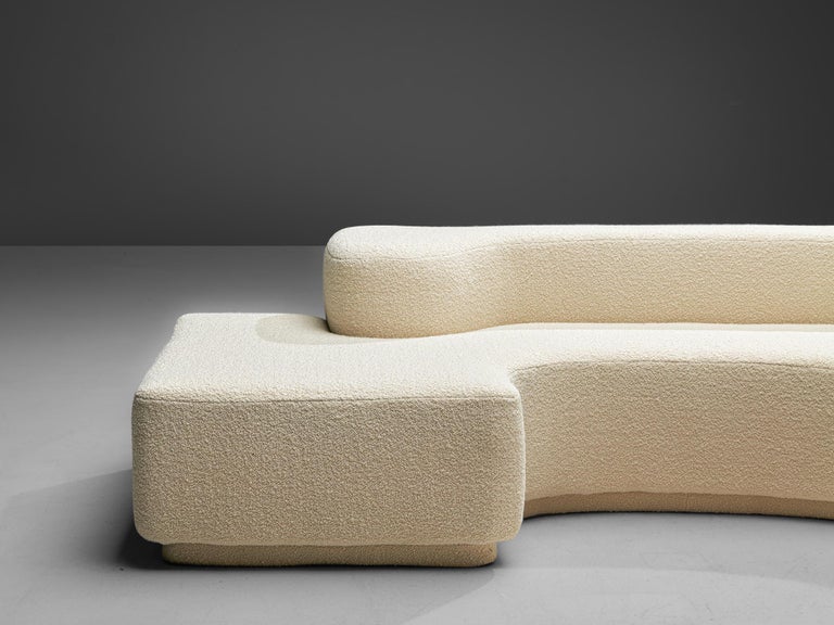 Pamio, Massari & Toso ‘Lara’ Sectional Sofa in Off-White Bouclé In Good Condition For Sale In Waalwijk, NL