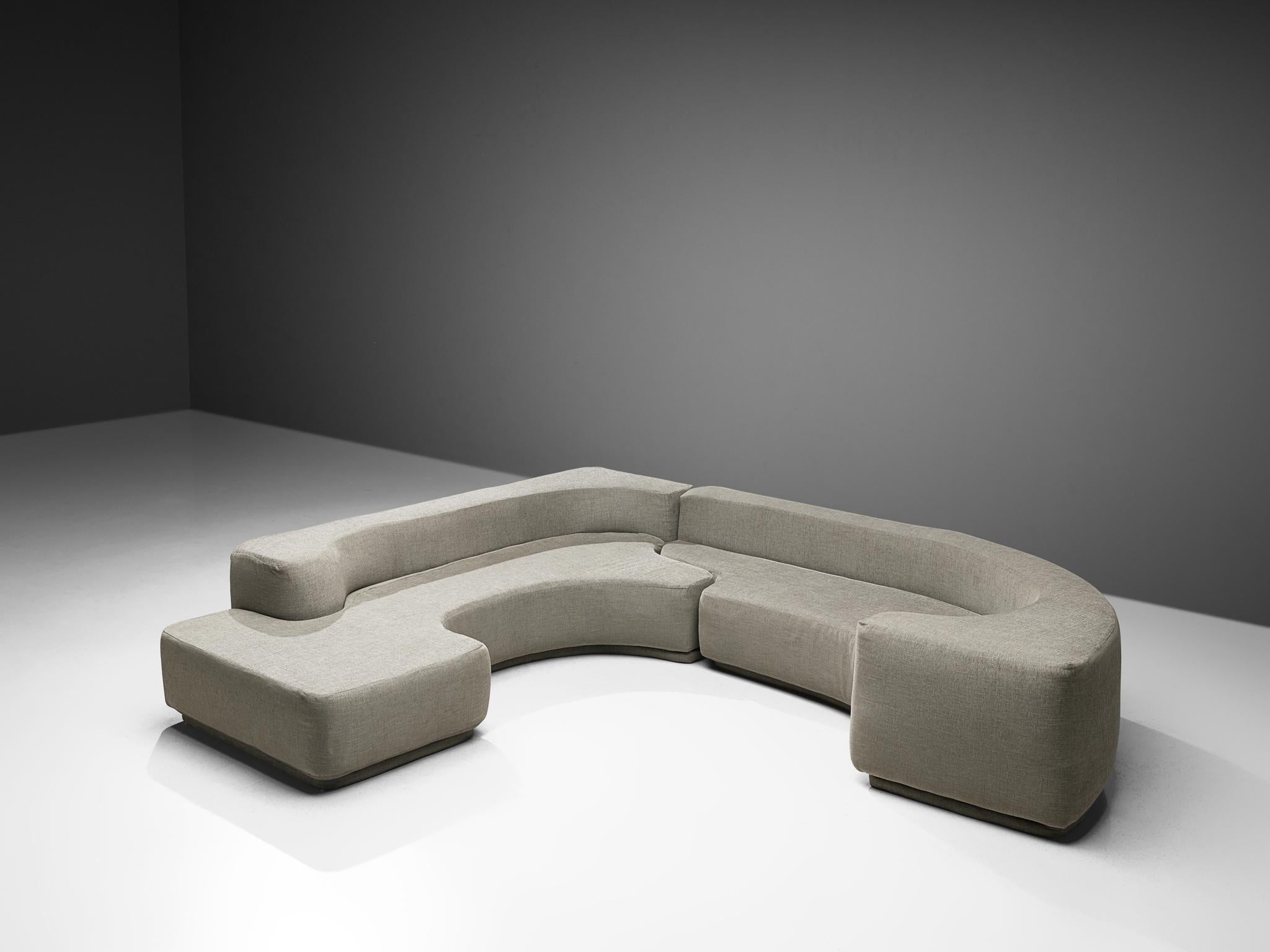 Italian Pamio, Massari & Toso ‘Lara’ Sectional Sofa in Off-White Bouclé
