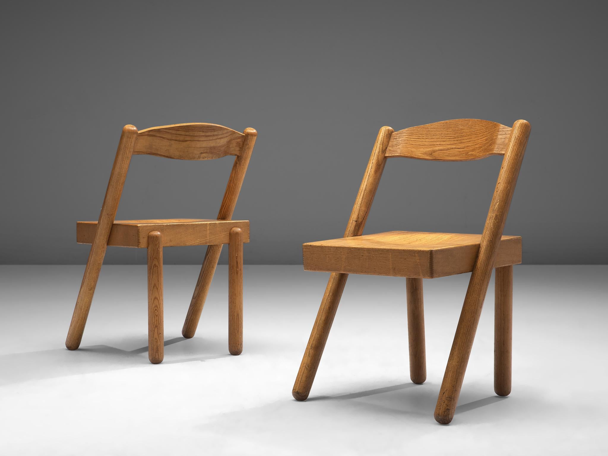 Mid-20th Century Pamio & Toso French Set of Four Chairs in Ash