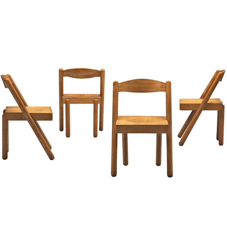 Pamio and Toso French Set of Four Chairs in Ash For Sale at 1stDibs