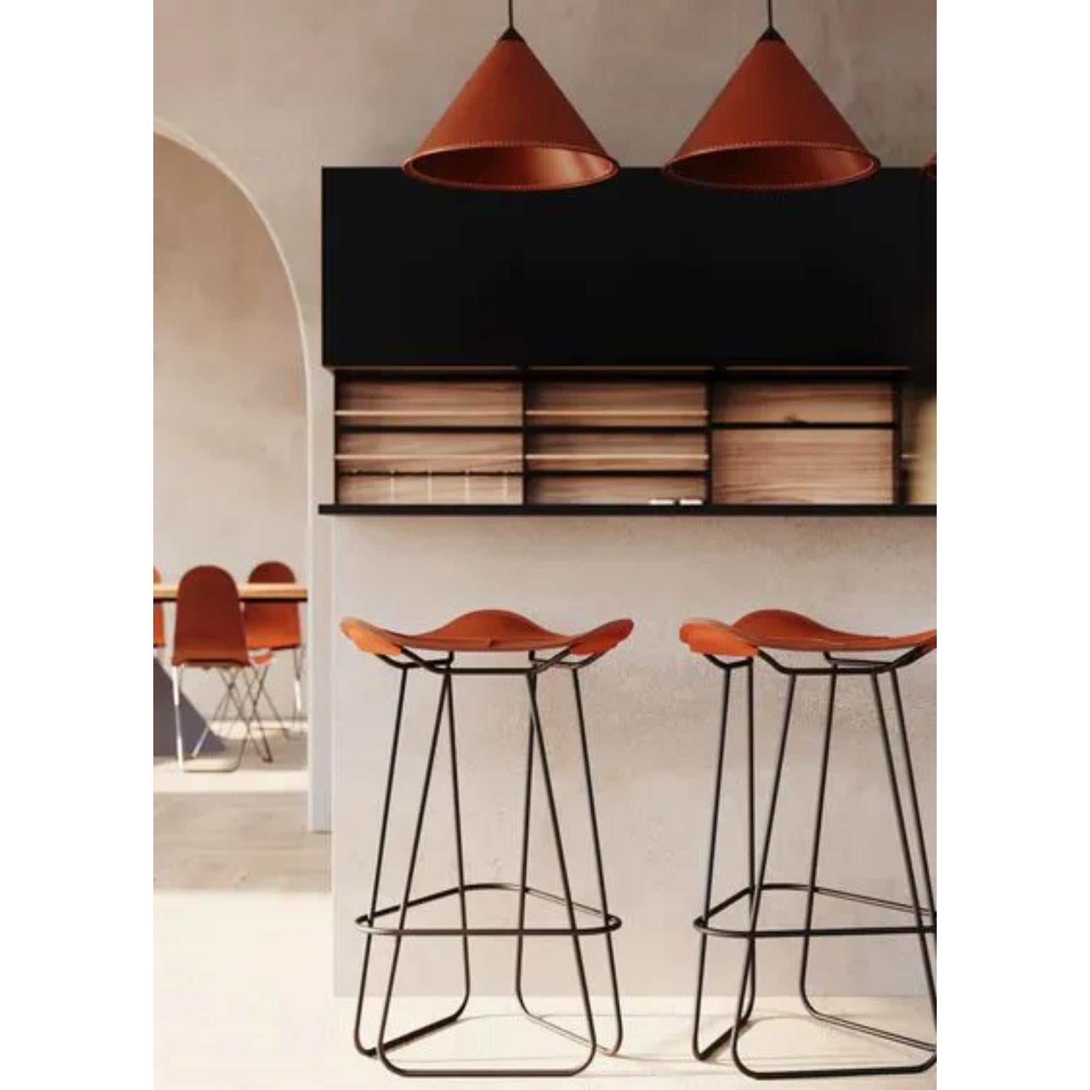 Swedish Pampa Leather Counter Stool by Cuero Design For Sale