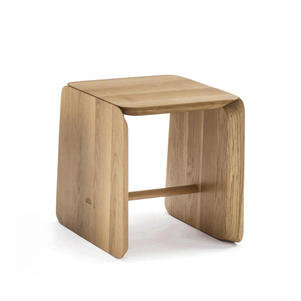 Pampa Stool in Solid Walnut Wood For Sale 1