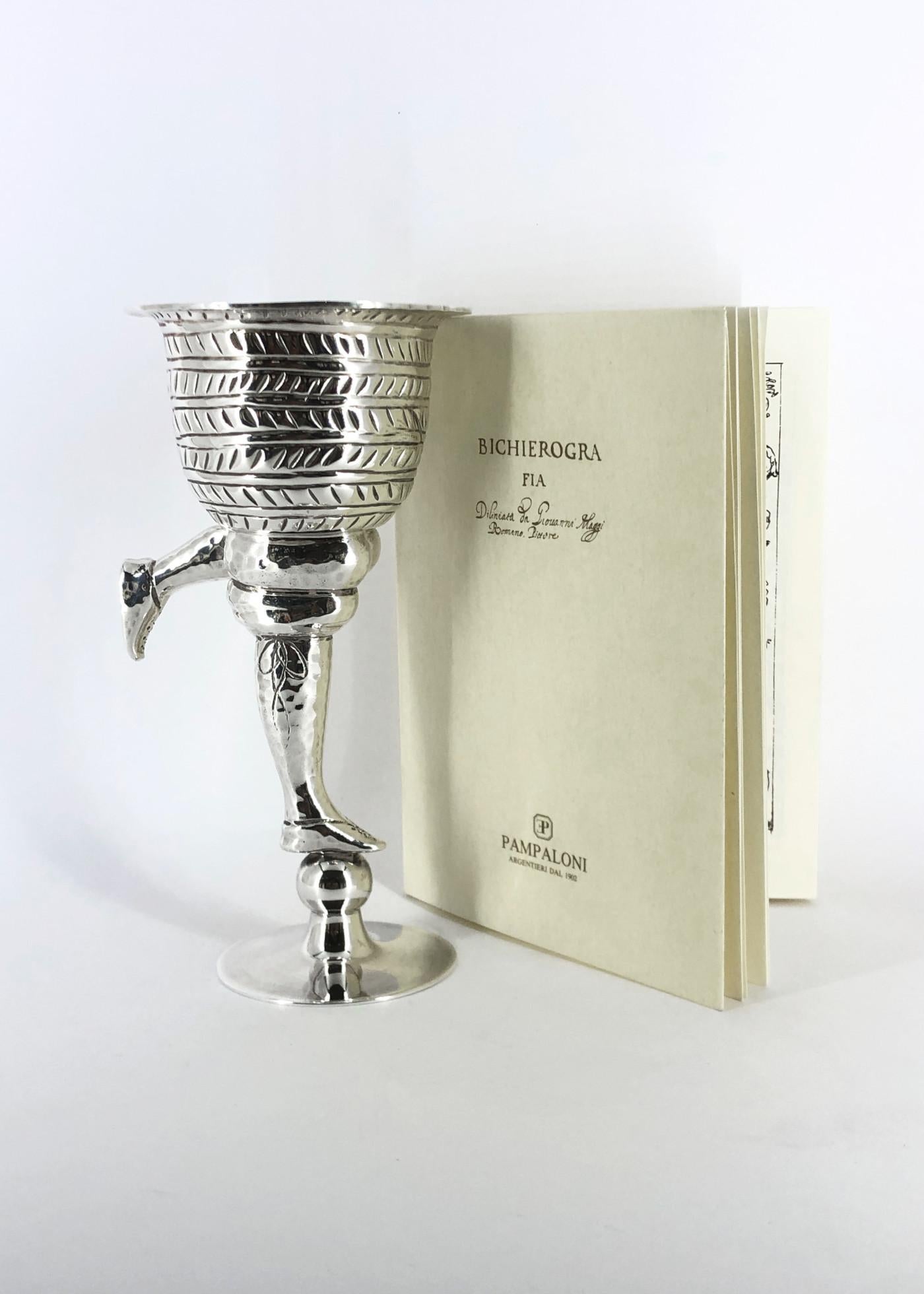 Pampaloni silver glass bichierography In New Condition For Sale In Perugia, IT