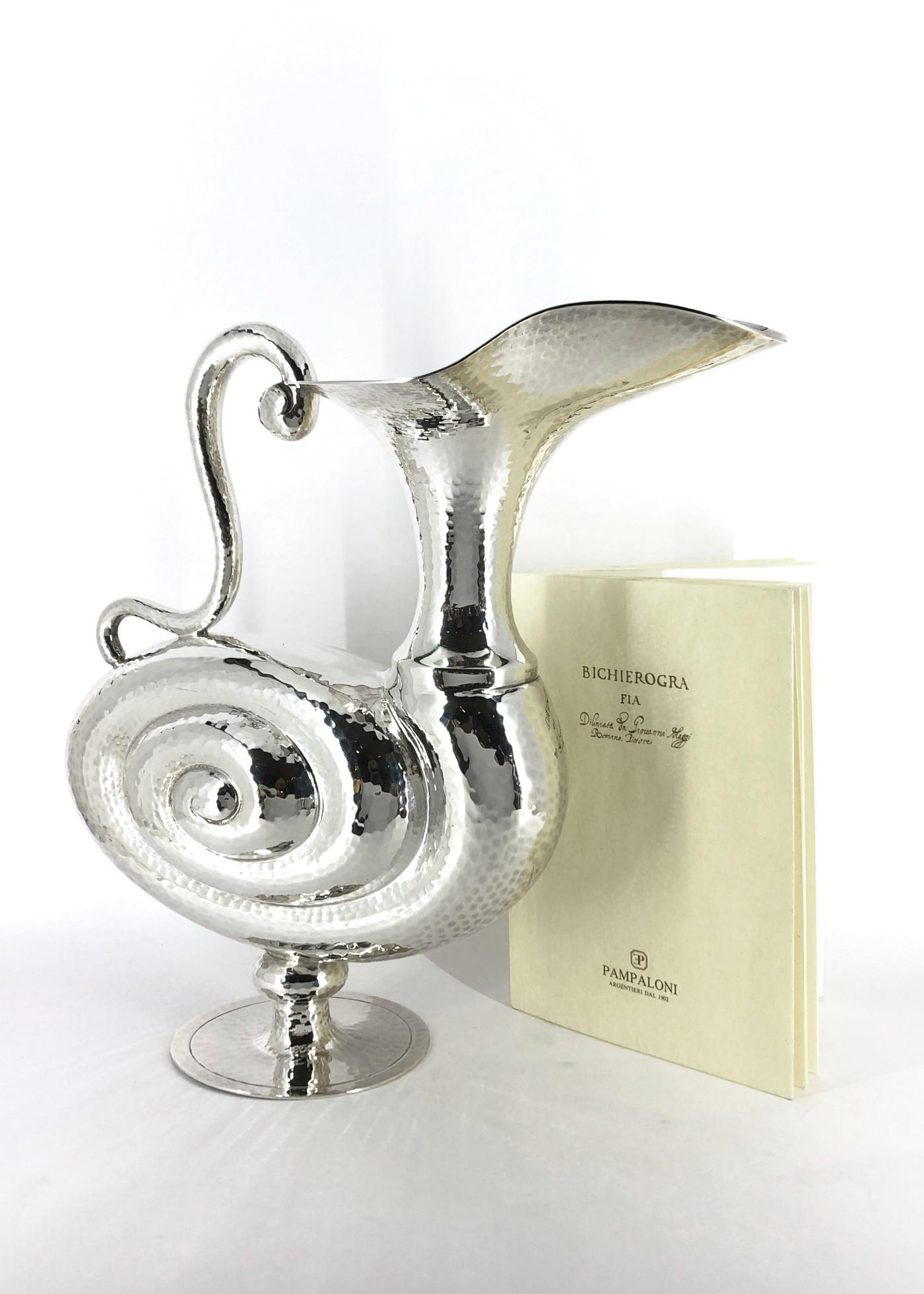 Women's or Men's Pampaloni bichierography silver jug For Sale