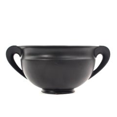 Antique Pampaloni Black Ceramic Double Handle Bowl