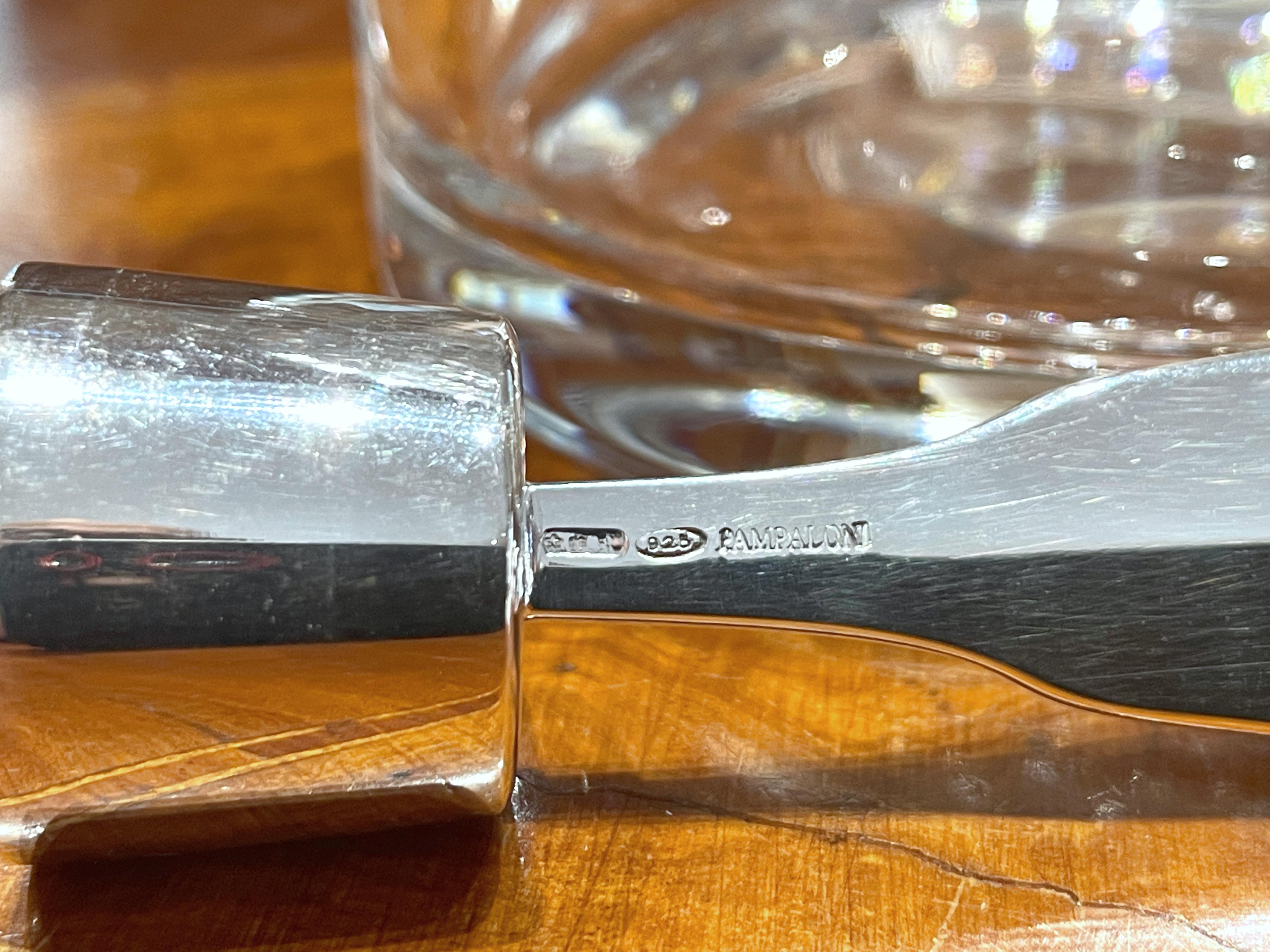 Pampaloni bottiglia in cristallo con tappo a cucchiaio in argento sterling in vendita 5