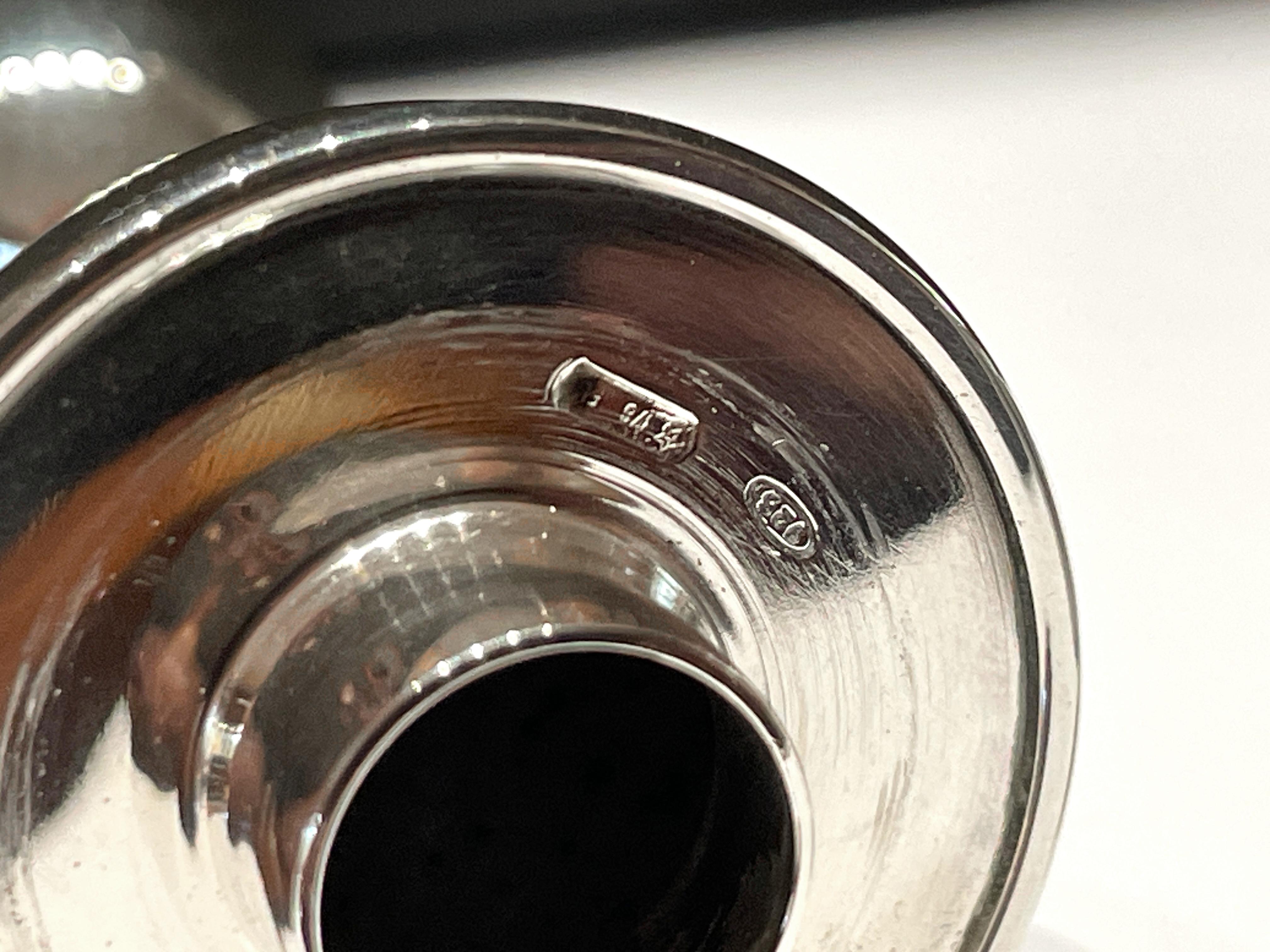 Pampaloni oliera in cristallo e argento sterling con tappo porta spezie in vendita 9