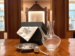 Pampaloni crystal and sterling silver oil cruet with spice stopper