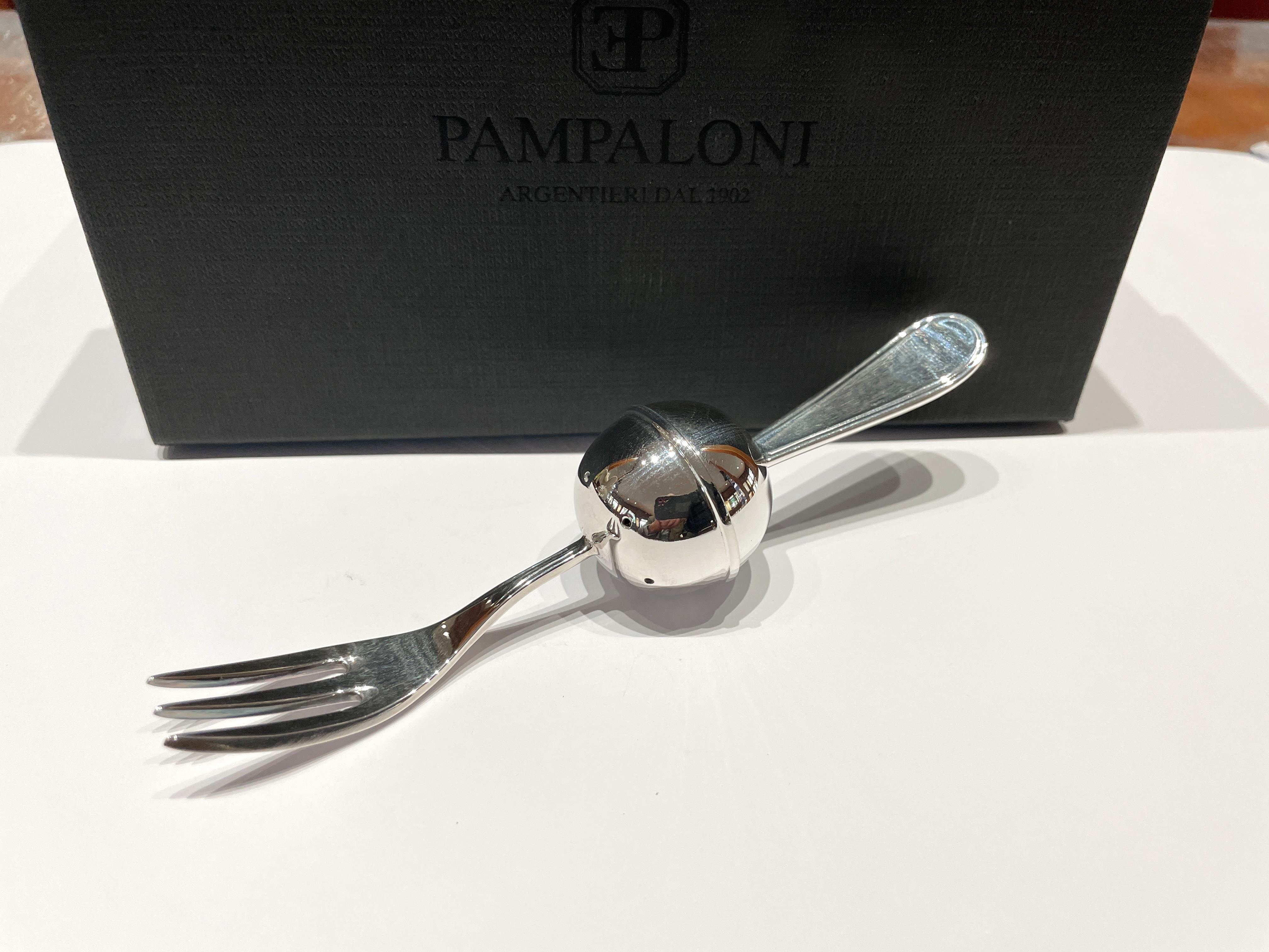 Pampaloni oliera in cristallo e argento sterling con tappo porta spezie in vendita 3
