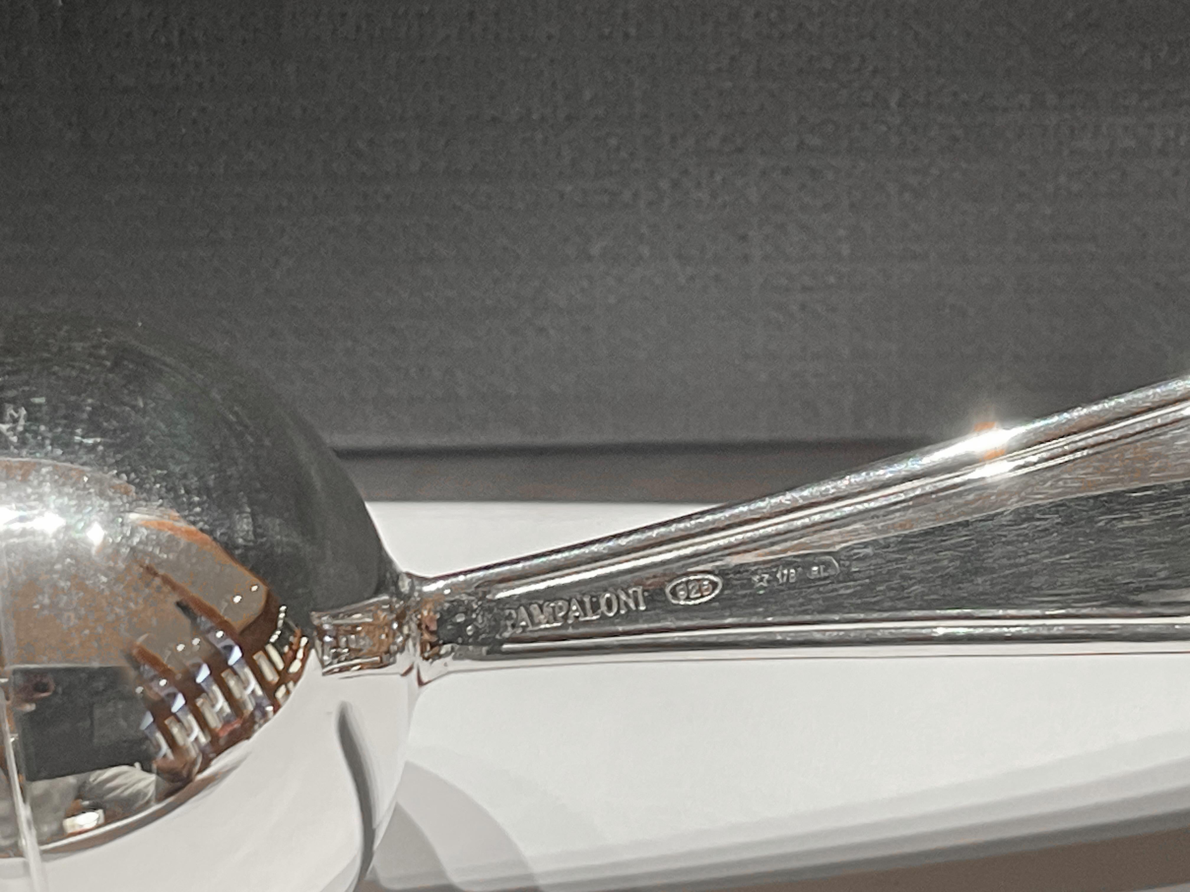 Pampaloni oliera in cristallo e argento sterling con tappo porta spezie in vendita 4