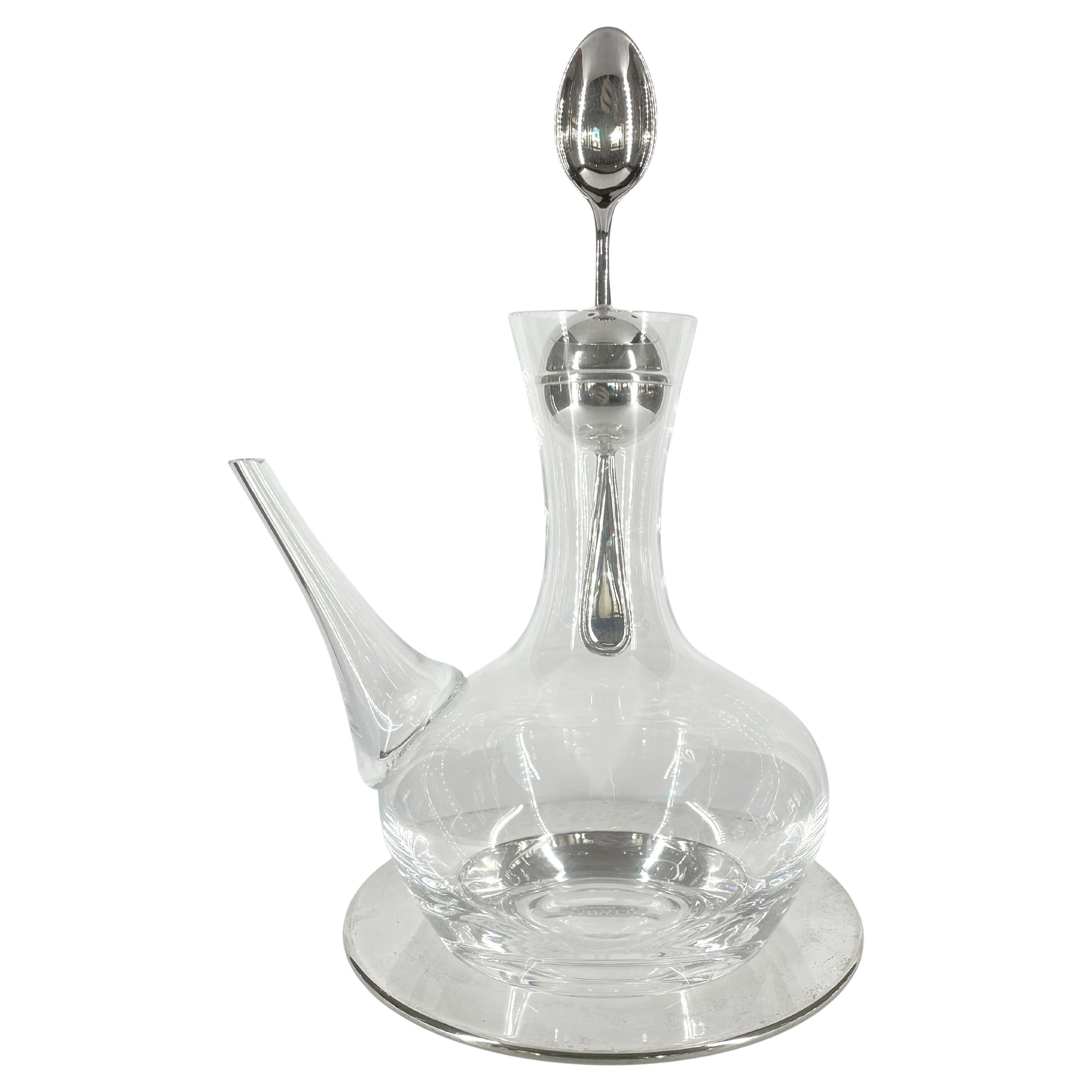 Pampaloni oliera in cristallo e argento sterling con tappo porta spezie