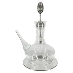 Pampaloni crystal and sterling silver oil cruet with spice stopper