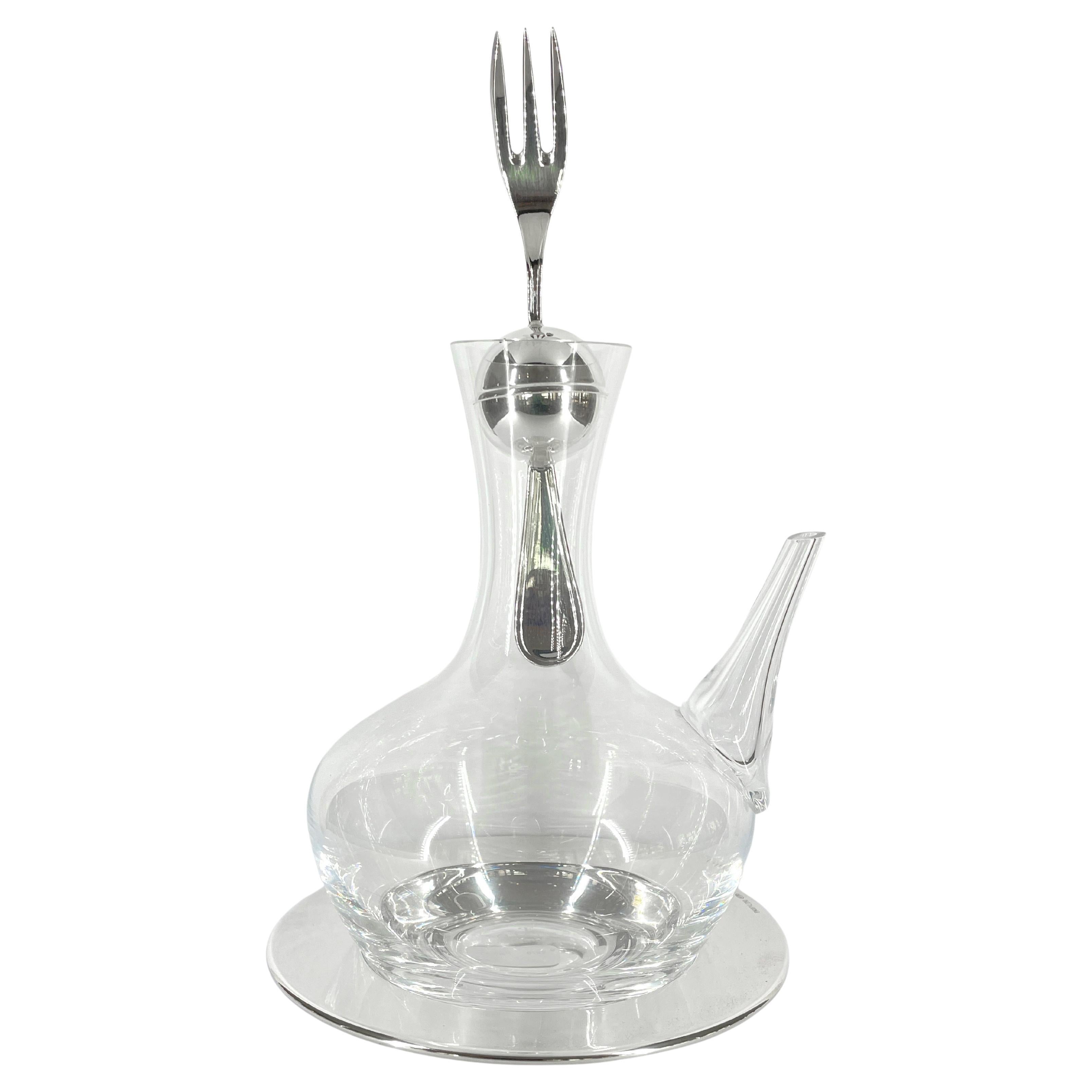 Pampaloni oliera in cristallo e argento sterling con tappo porta spezie