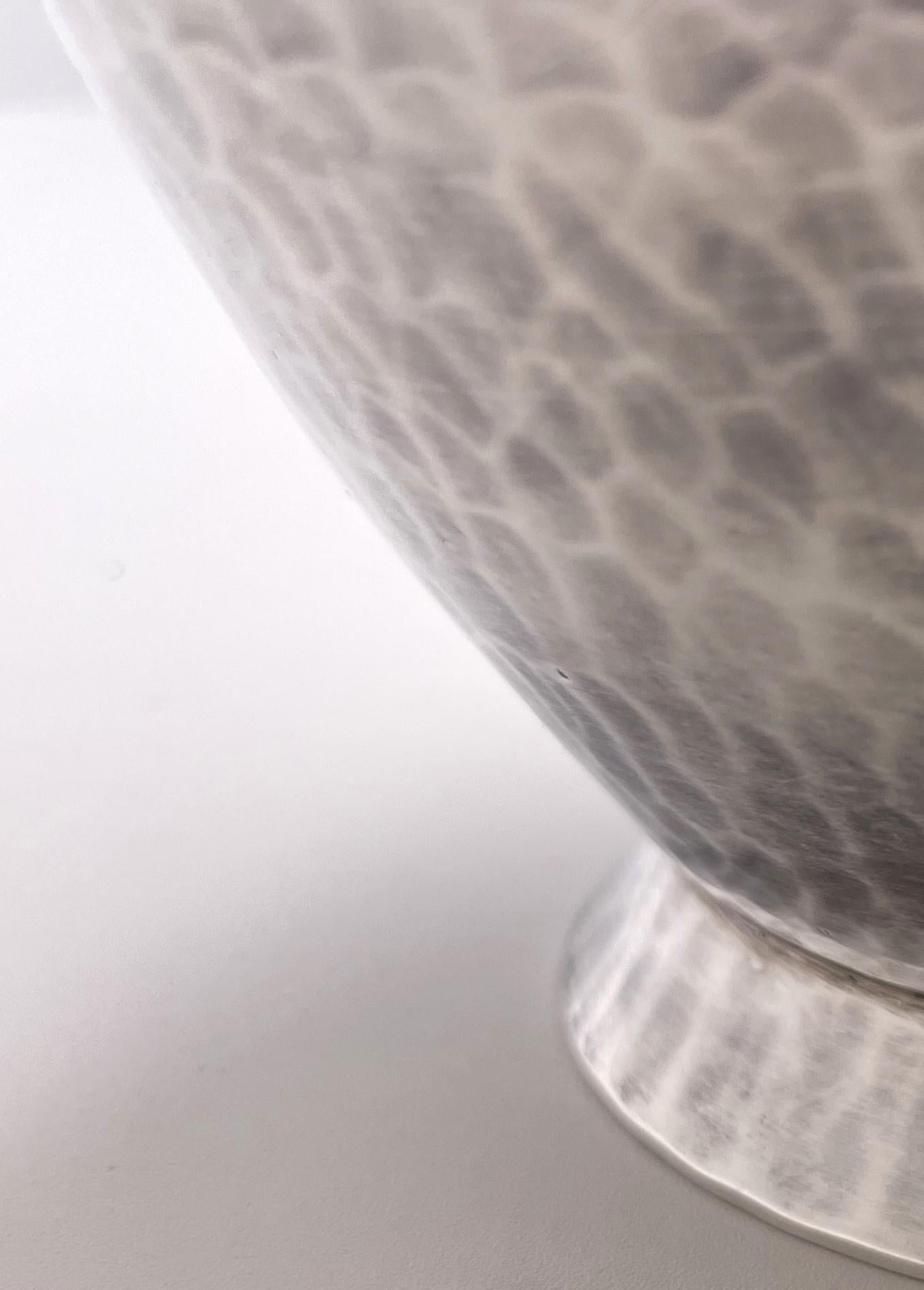 Pampaloni Sterling Silver Hammered Pitcher in Mid-Century Modern Jensen Style For Sale 2