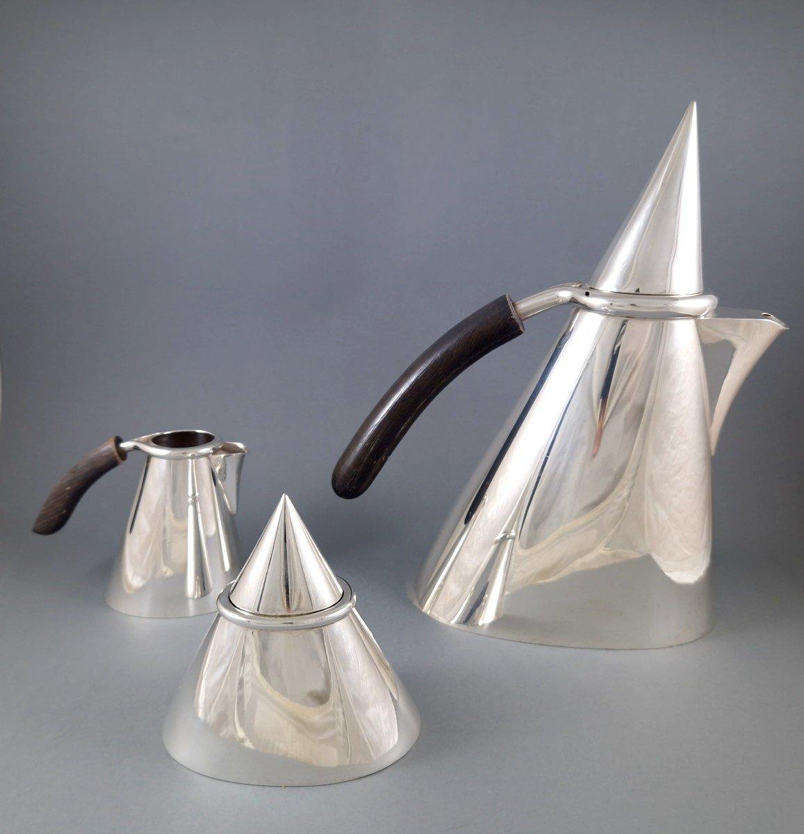 Late 20th Century Pampaloni Sterling Silver Tea Set For Sale