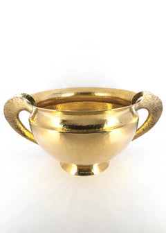 Jarrón troyano dorado de plata de ley Pampaloni