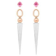 Pendientes Pampille, Oro rosa y plata, Espinelas