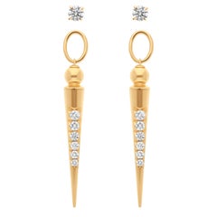 Ohrringe aus Gelbgold mit Pampilletten, Diamanten
