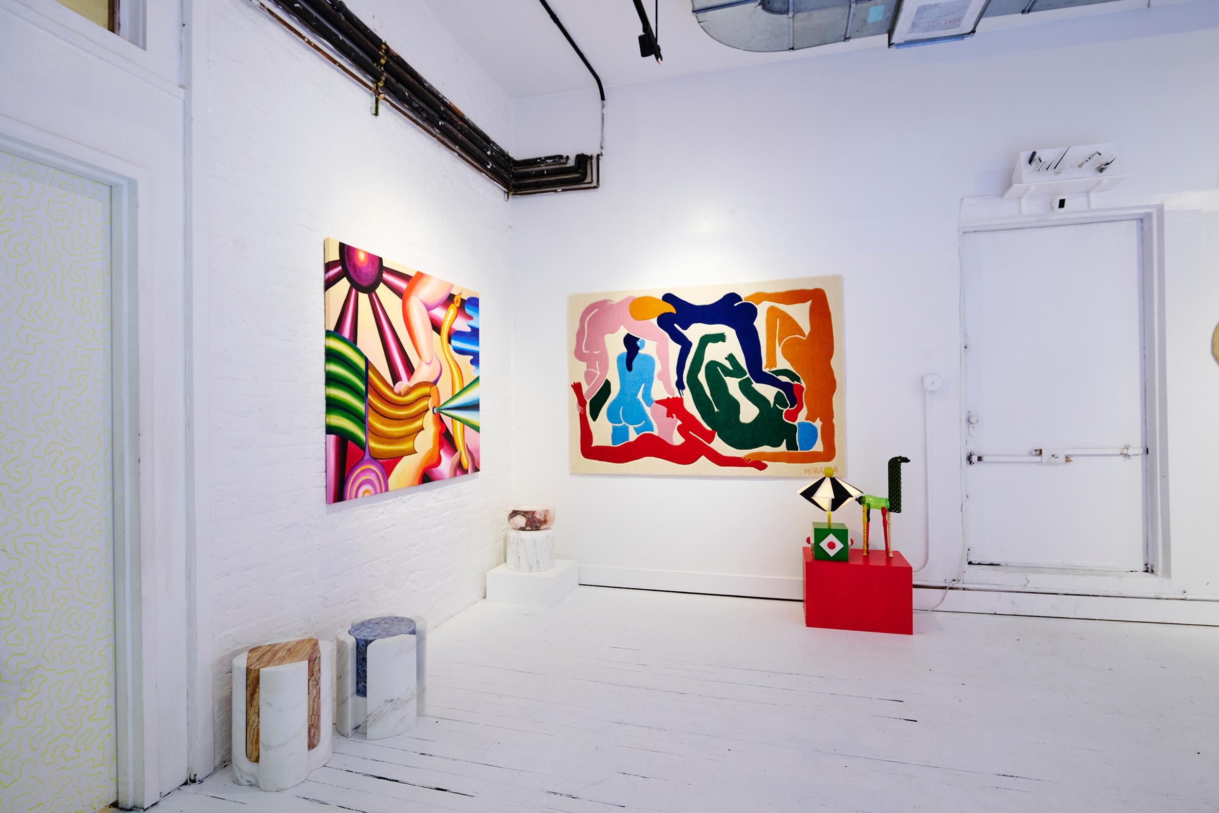 XXI secolo e contemporaneo Pamplemousse Colorful Wool Tapestry / Rug By MIRANDA MAKAROFF in vendita