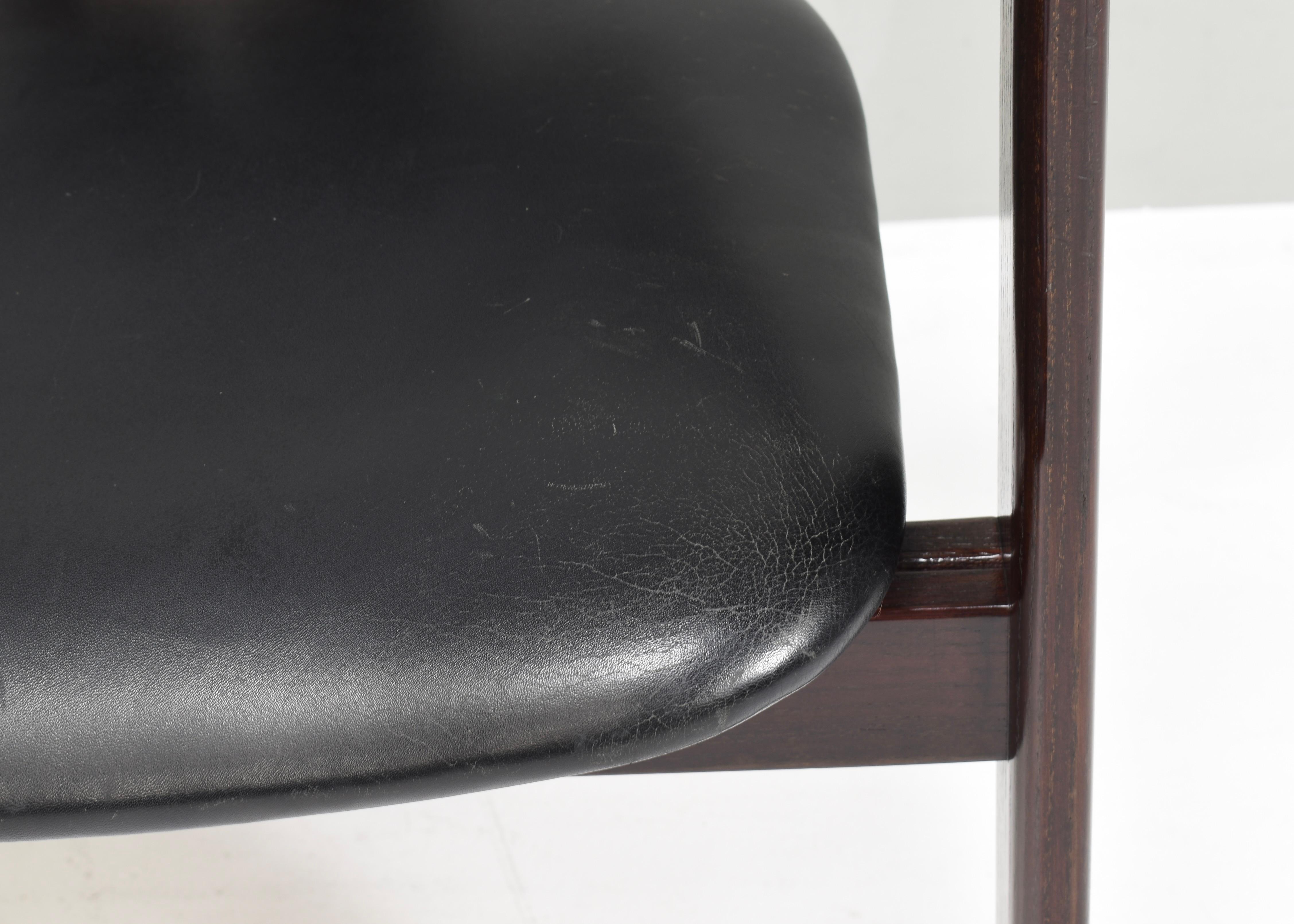 Pamplona Chairs by Augusti Savini in Black Leather - Italy, 1965, Set of 3  For Sale 12