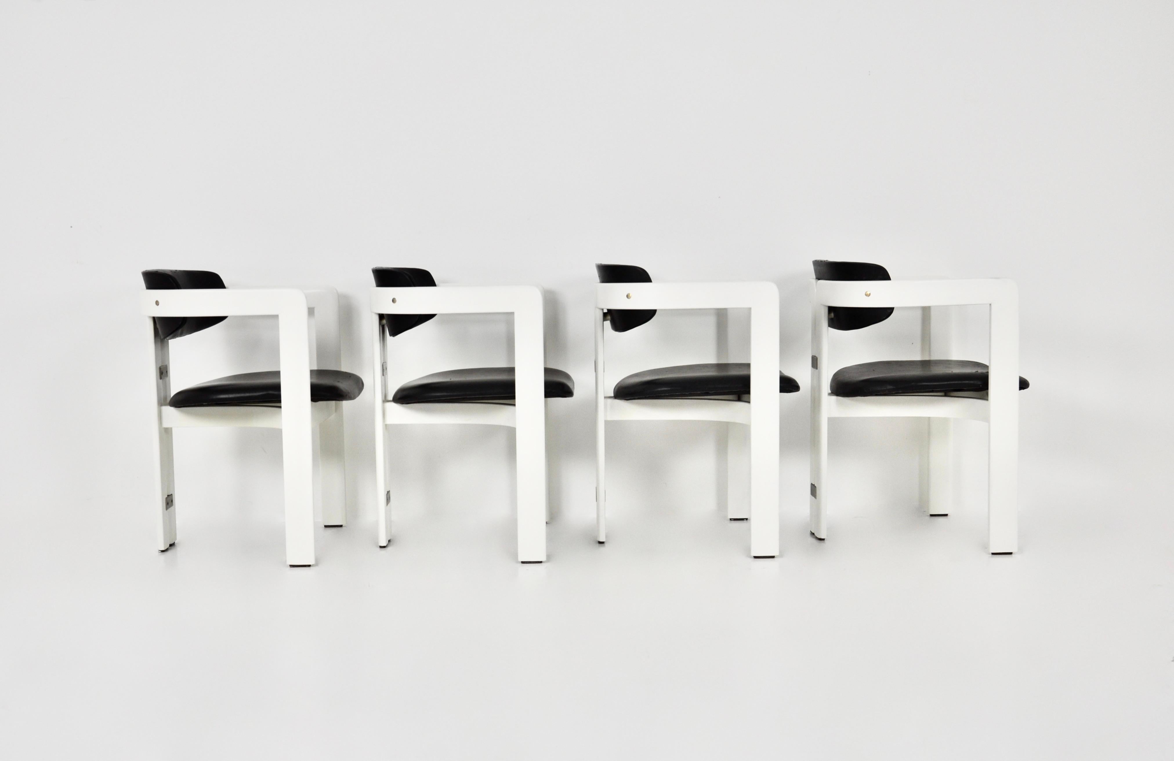Leather 'Pamplona' Dining Chairs by Augusto Savini for Pozzi, 1960, Set of 4 For Sale