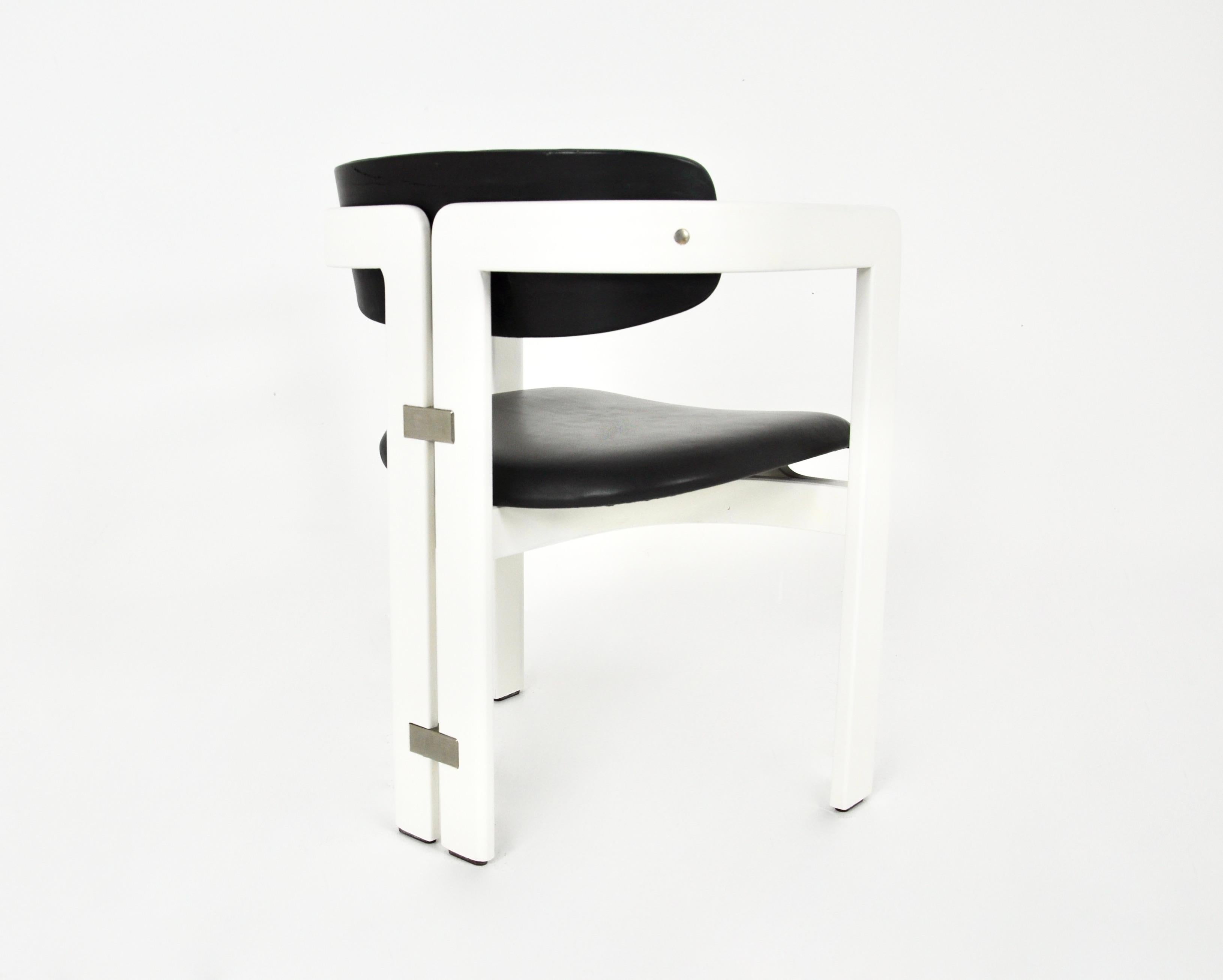 Esszimmerstühle „Pamplona“ von Augusto Savini für Pozzi, 1960, 4er-Set (Leder) im Angebot
