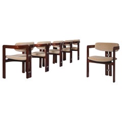 Pamplona Dining Chairs by Augusto Savini in Rosewood and Mohair