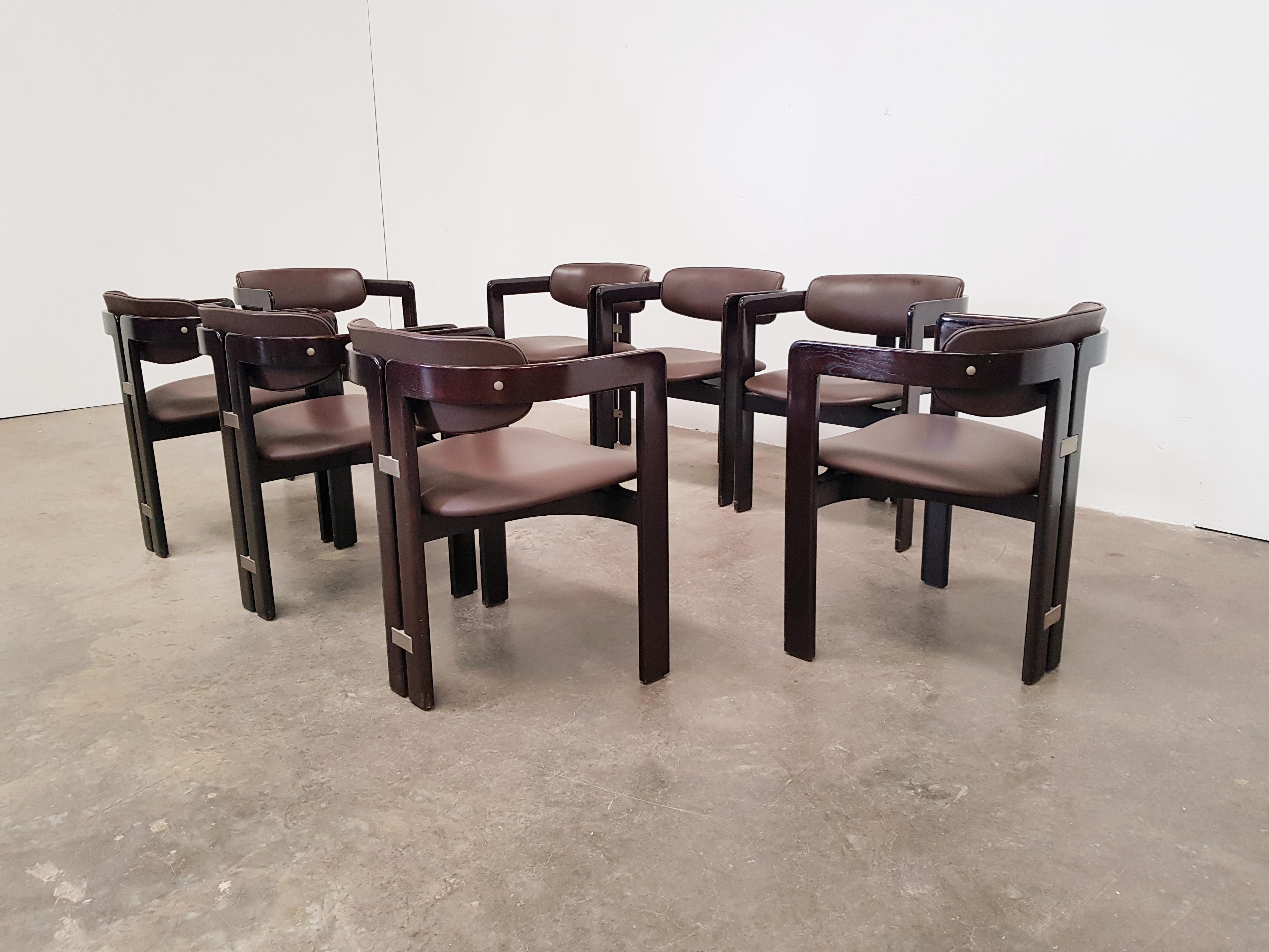 Pamplona Dining Room Chairs by Augusto Savini, Pozzi, Italy, 1965 In Good Condition In Antwerp, BE